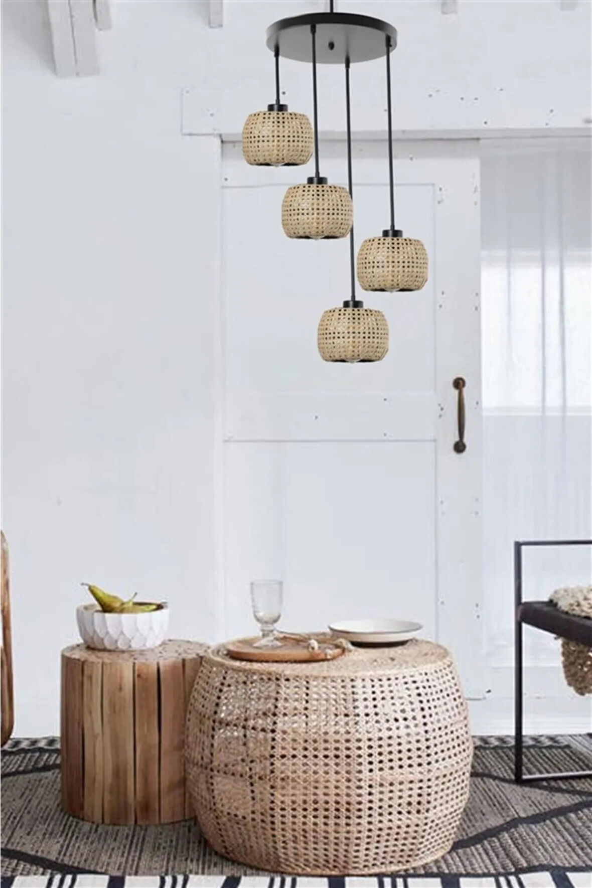 TIGER 4 LÜ TEPSİLİ RATTAN SARKIT