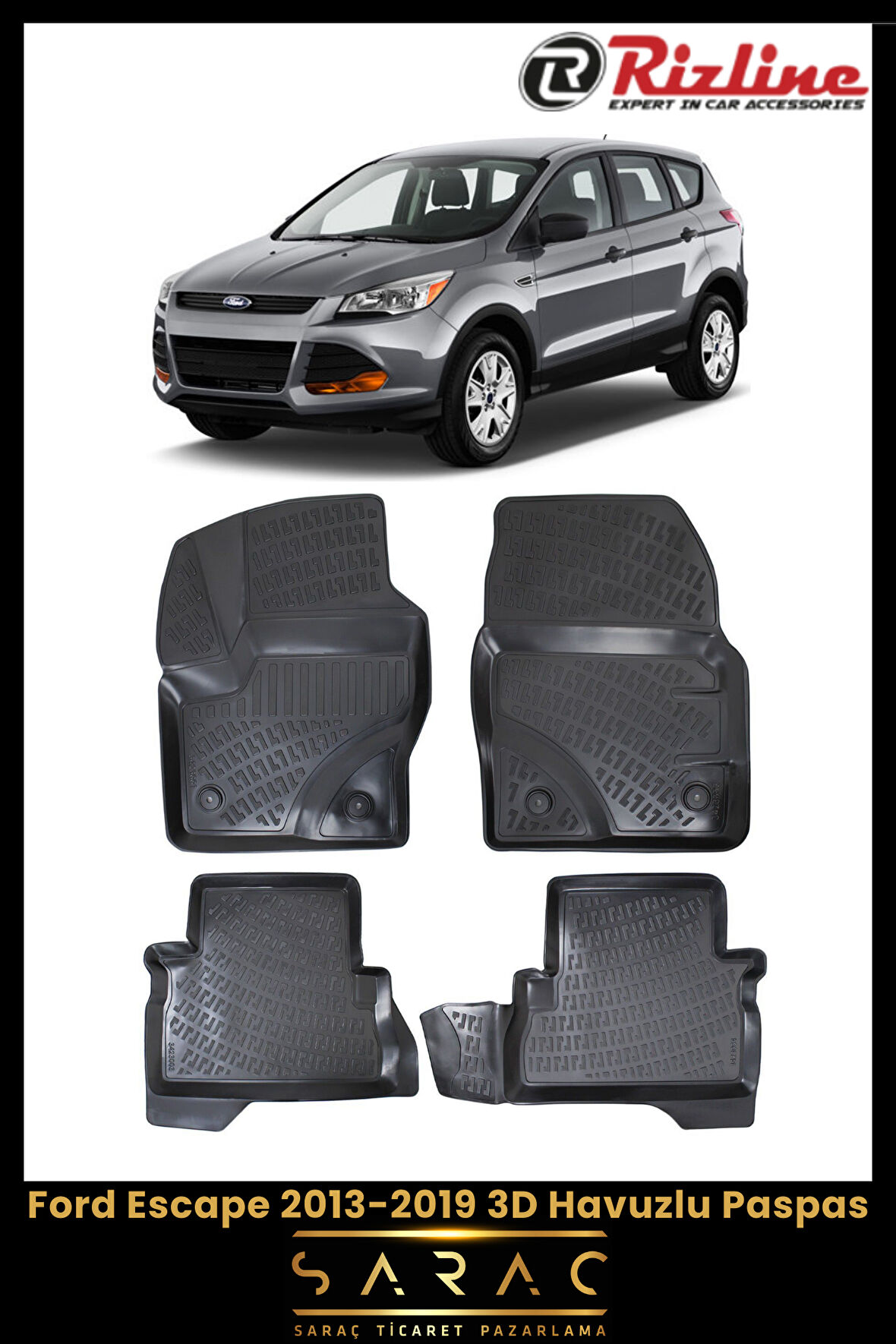 Rizline Ford Escape 2019 Model 3D Havuzlu Paspas