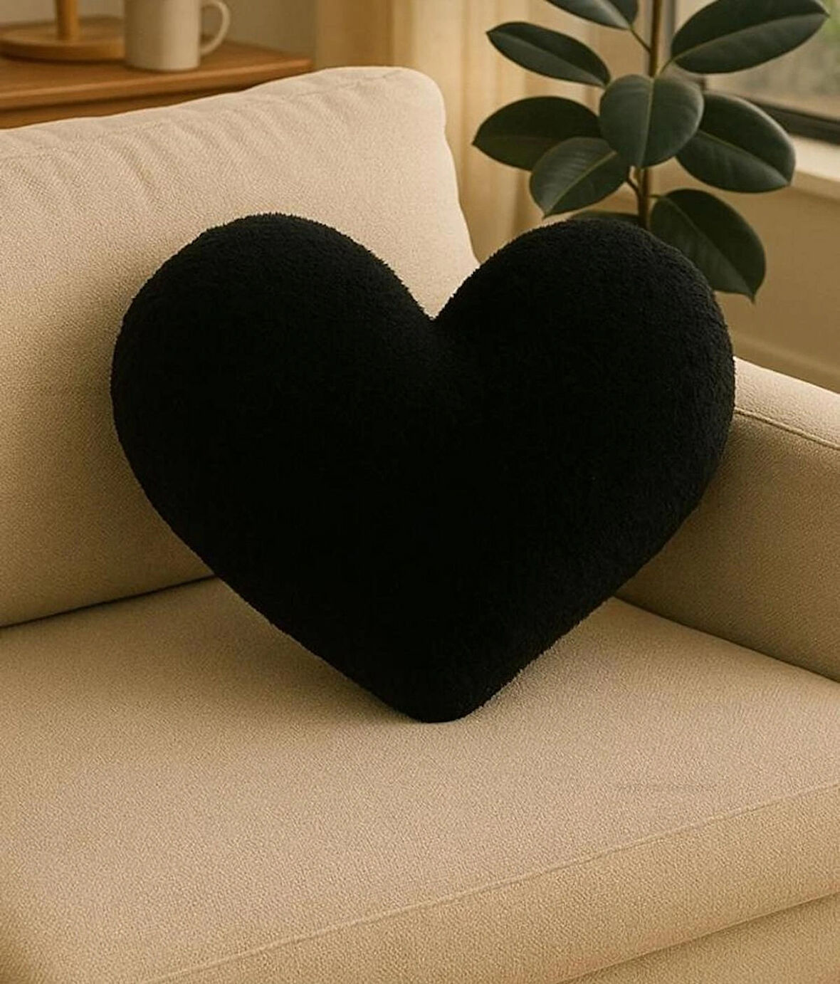 Teddy iç dolgulu kalp yastık, kalp yastık 