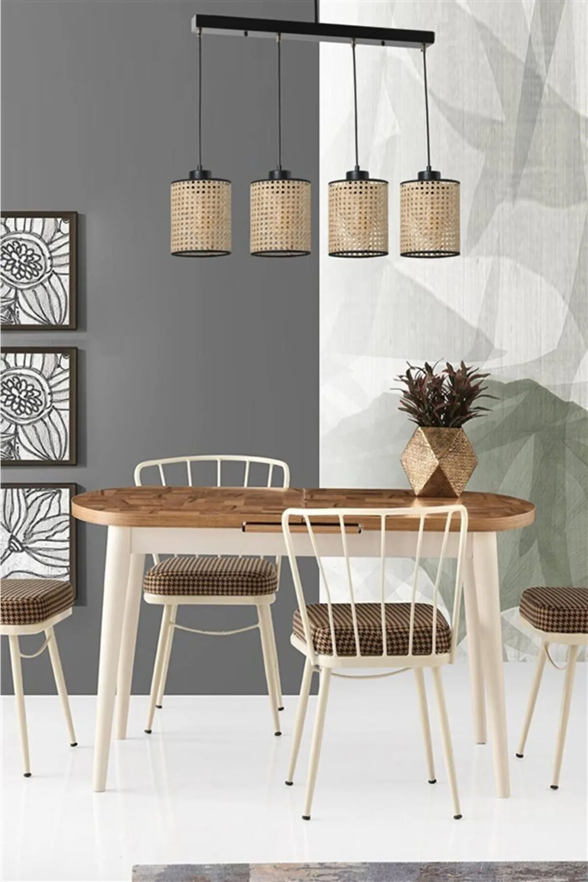APRİL 4 LÜ SIRALI RATTAN SARKIT