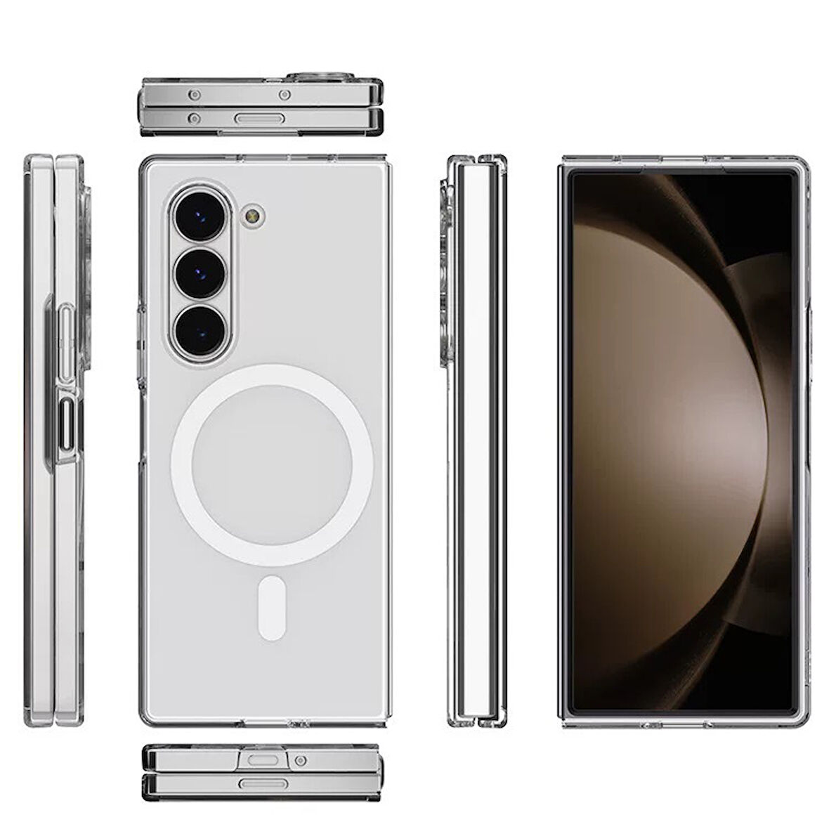 Samsung Galaxy Z Fold 6 Kılıf Kamera Korumalı M-safe Sert PC Porto Kapak