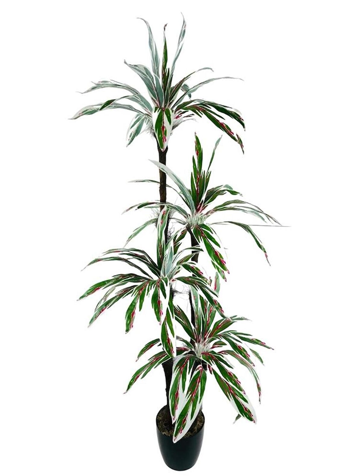 Yapay Ağaç Kızıl Beyaz Yukka 4Katlı 72 Yaprak 160*65cm