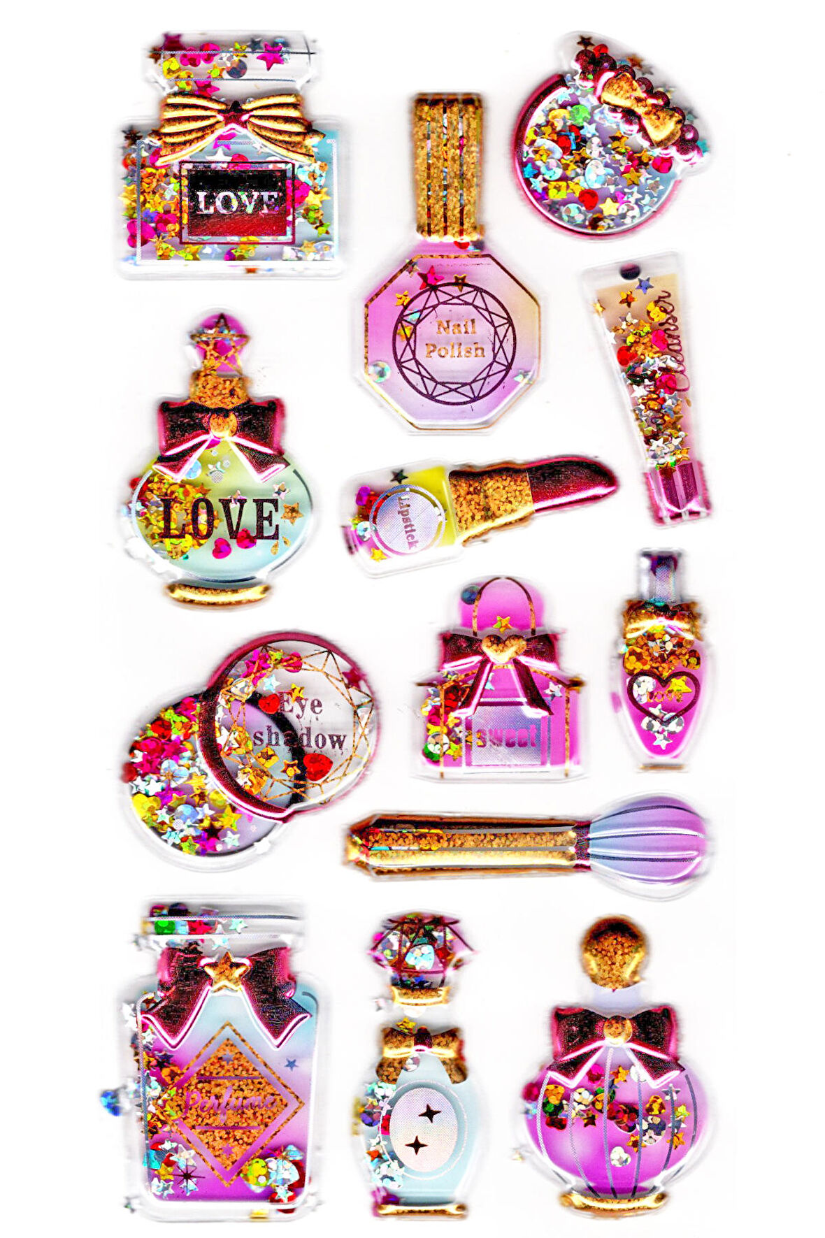 Sticker Kabartmalı Sticker Defter, Planlayıcı Etiket (pullu-812) - 17x9 cm - Parfüm Makyaj