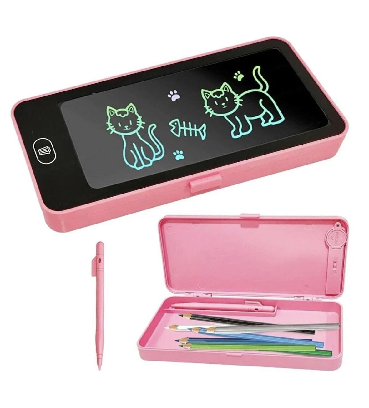 Writing Tablet Lcd 6,5 Inç Dijital Kalemli Çizim Yazı Tahtası Ve Kalemlik Grafik Not Eğitim Tableti