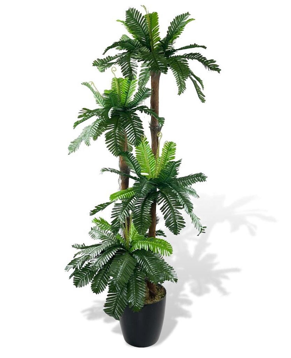 Yapay Ağaç Sıkas Palmiye 4Katlı 84Yaprak 150cm Salon Çiçeği Yapay Çiçek