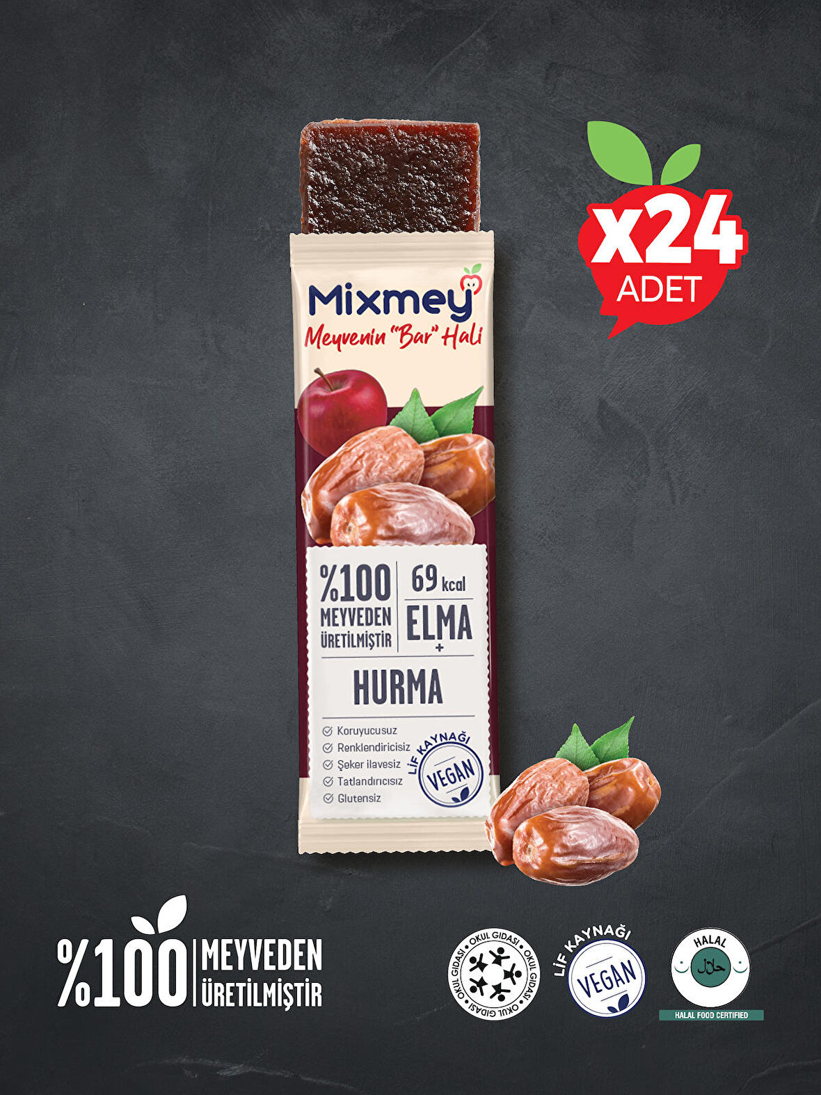 MİXMEY HURMA MEYVE BAR 20GR * 24 ADET