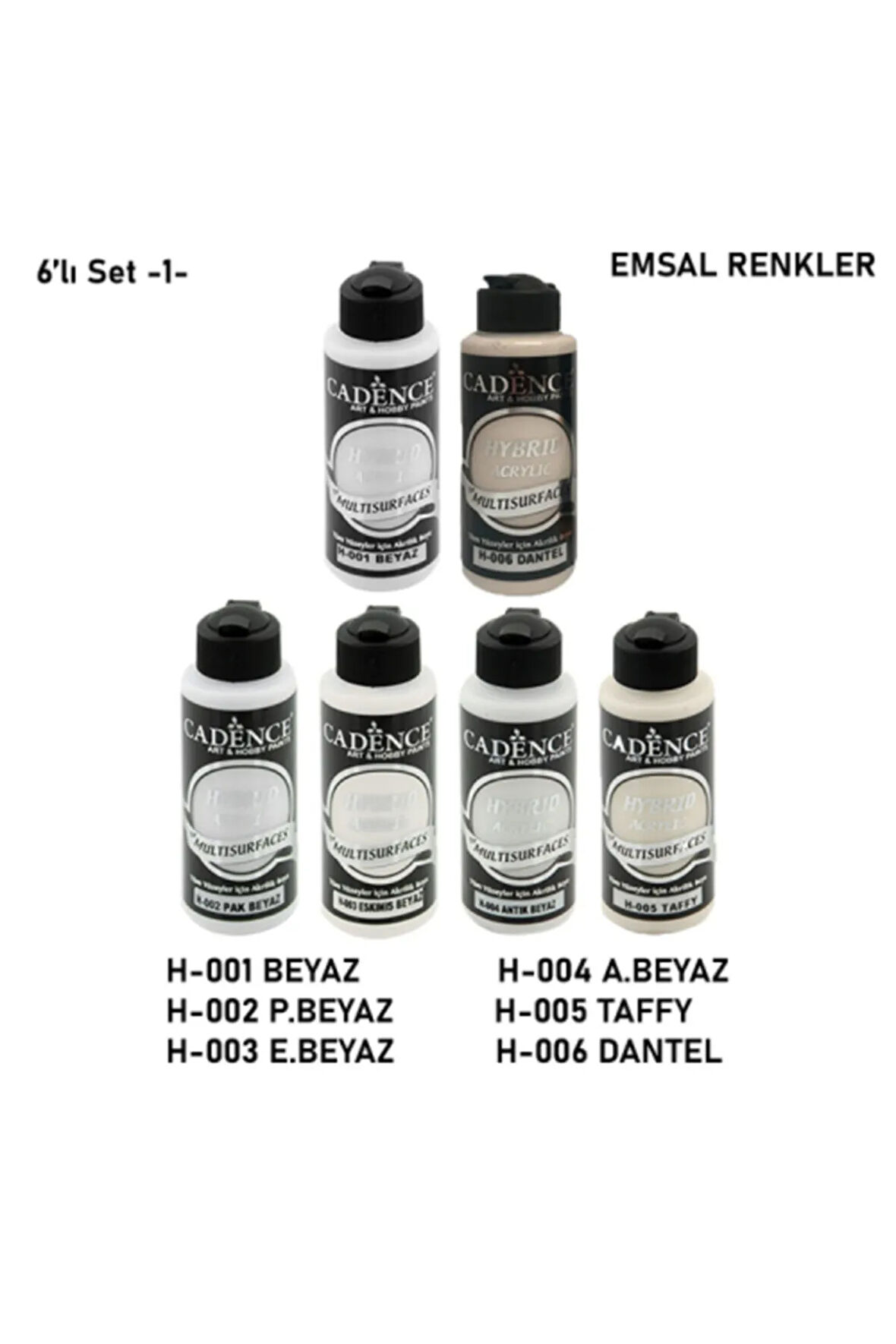 Hybrid Multisurface 120ml 6'lı Beyaz Set (1)