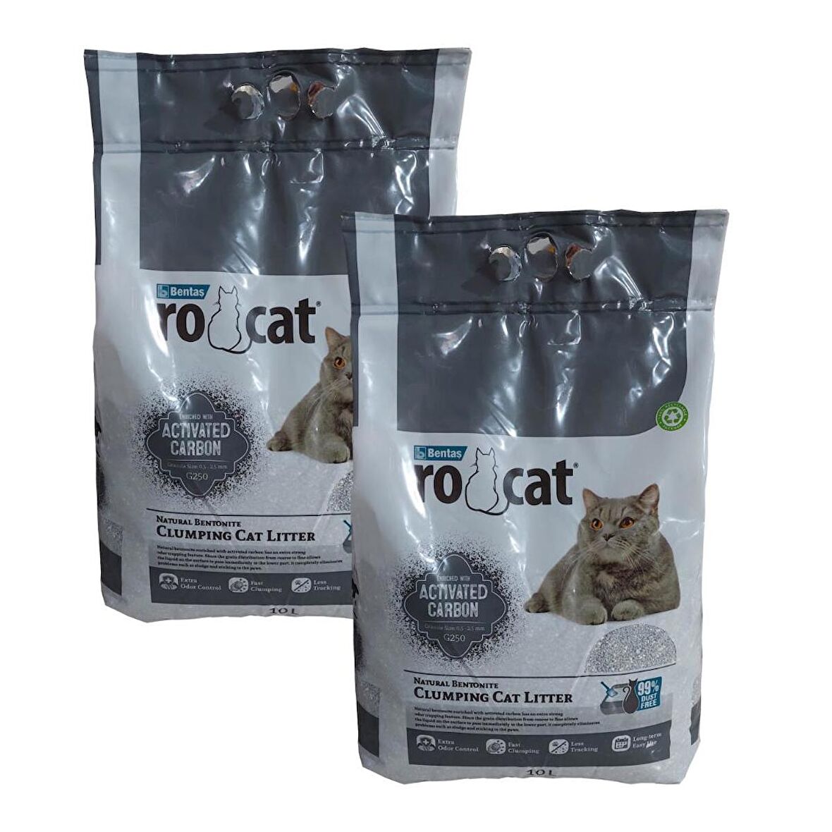 VanCat - RoCat Aktif Karbonlu İnce Taneli Kedi Kumu 10 L x 2 Adet