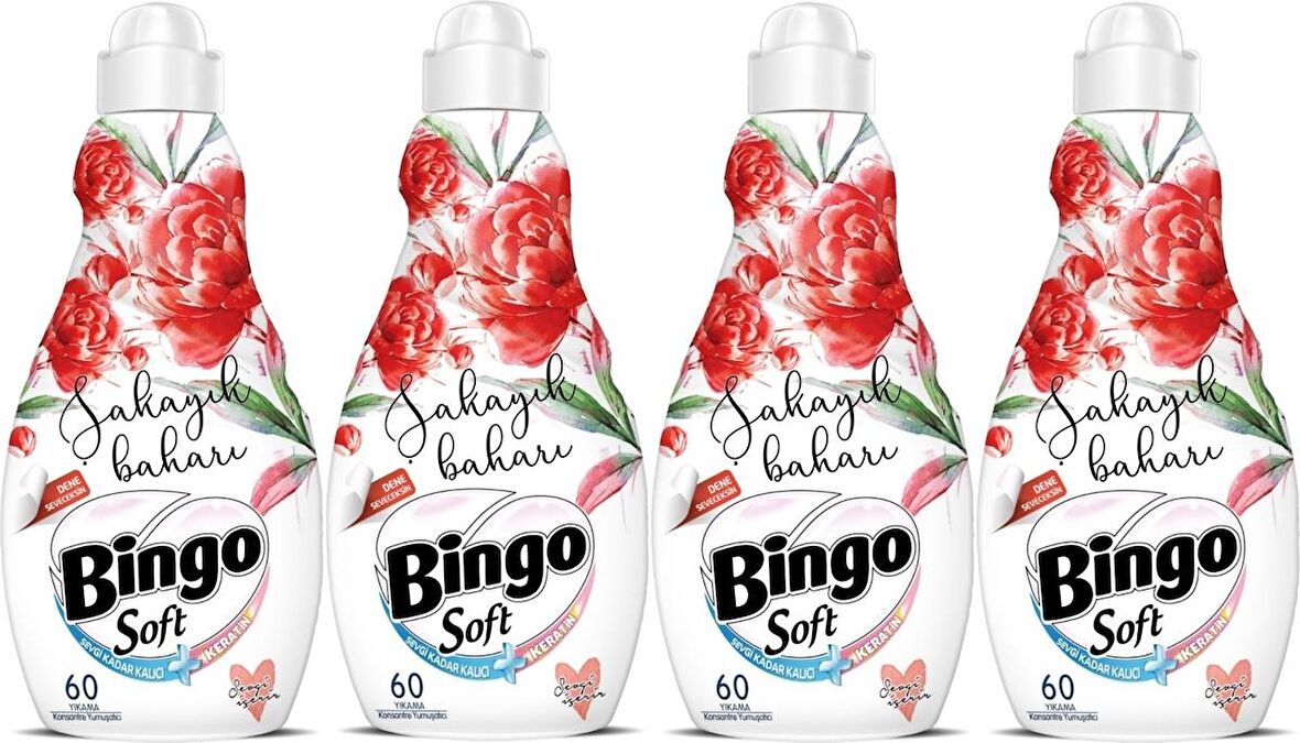 Bingo Soft Çamaşır Yumuşatıcı Konsantre 1440 ml Şakayık Baharı (4'lü Set)