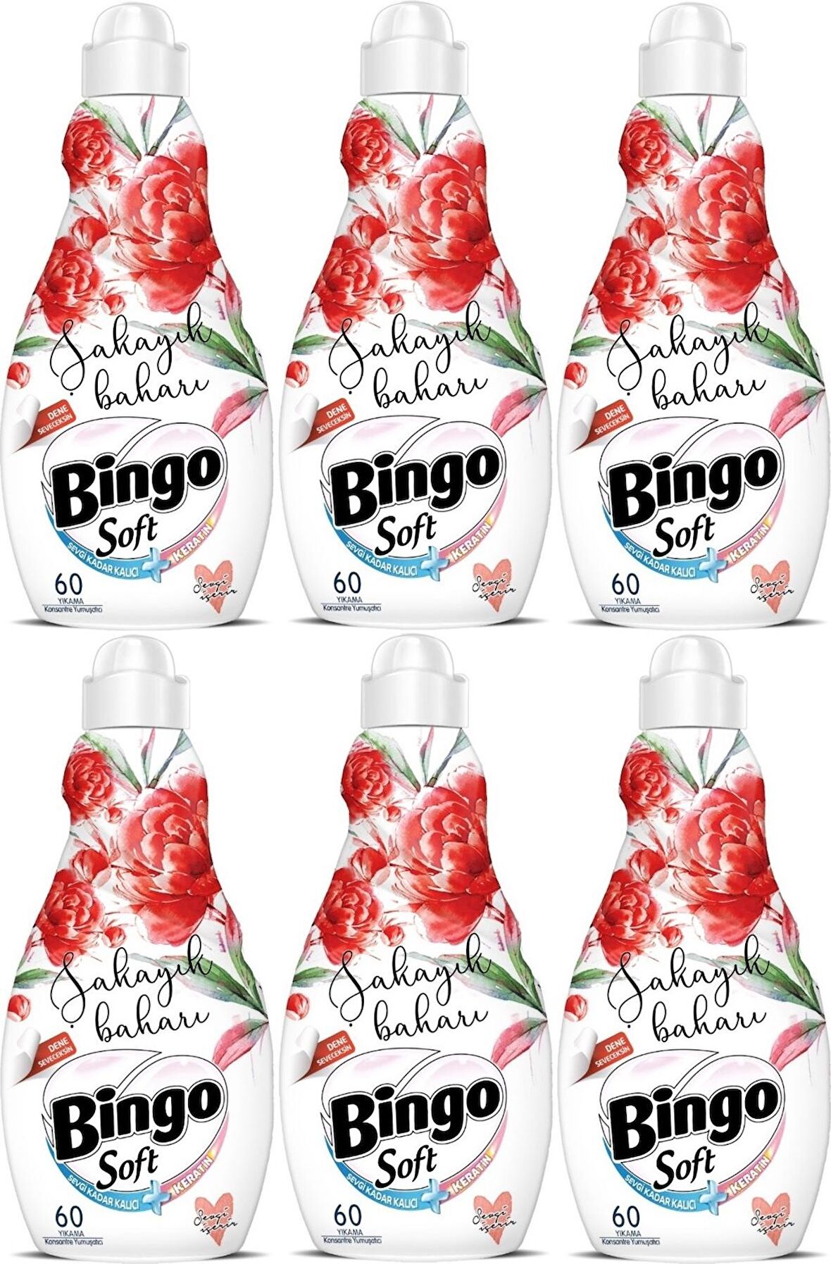 Bingo Soft Çamaşır Yumuşatıcı Konsantre 1440 ml Şakayık Baharı (6'lı Set)