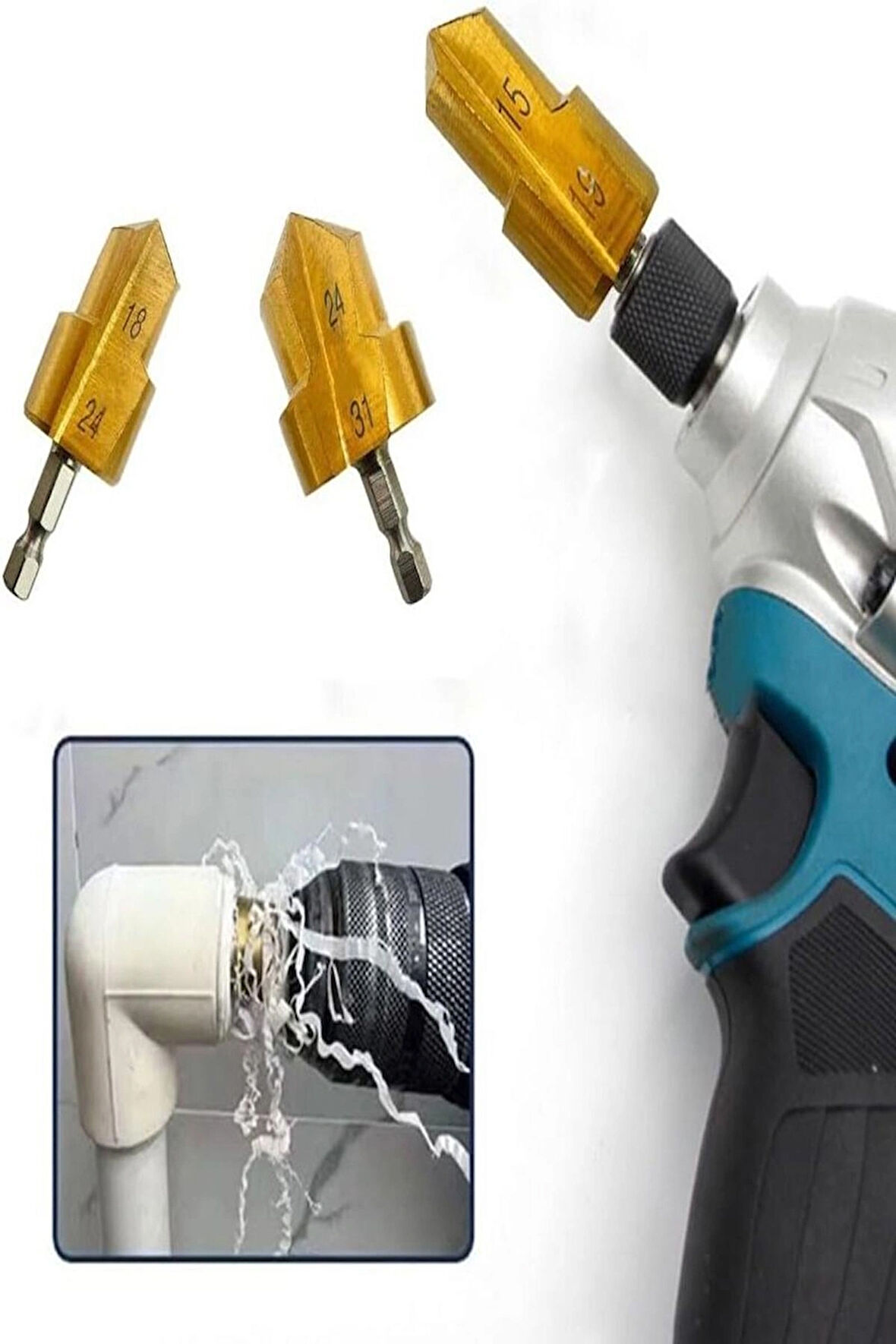 3 Parça Havşa Matkap Uç Boru Genişletme Raybalama Uç 20-25-32