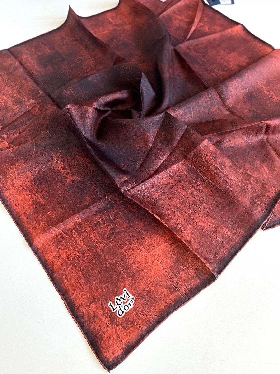 Levidor Tivil Saf İpek Eşarp 49380 Bordo Karışık Desen