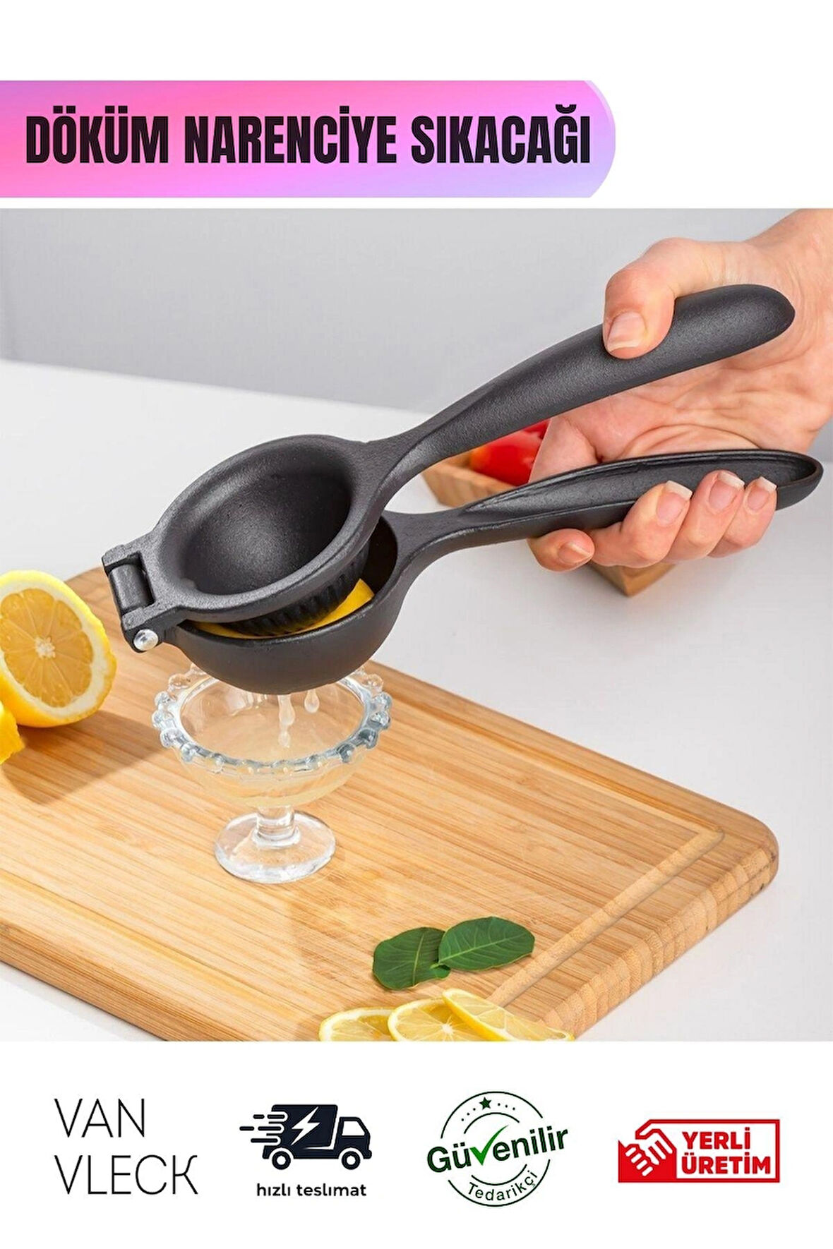 Döküm Limon Sıkacağı – Narenciye Presi, Portakal Mandalina Sıkma Aparatı, Pratik El Presi