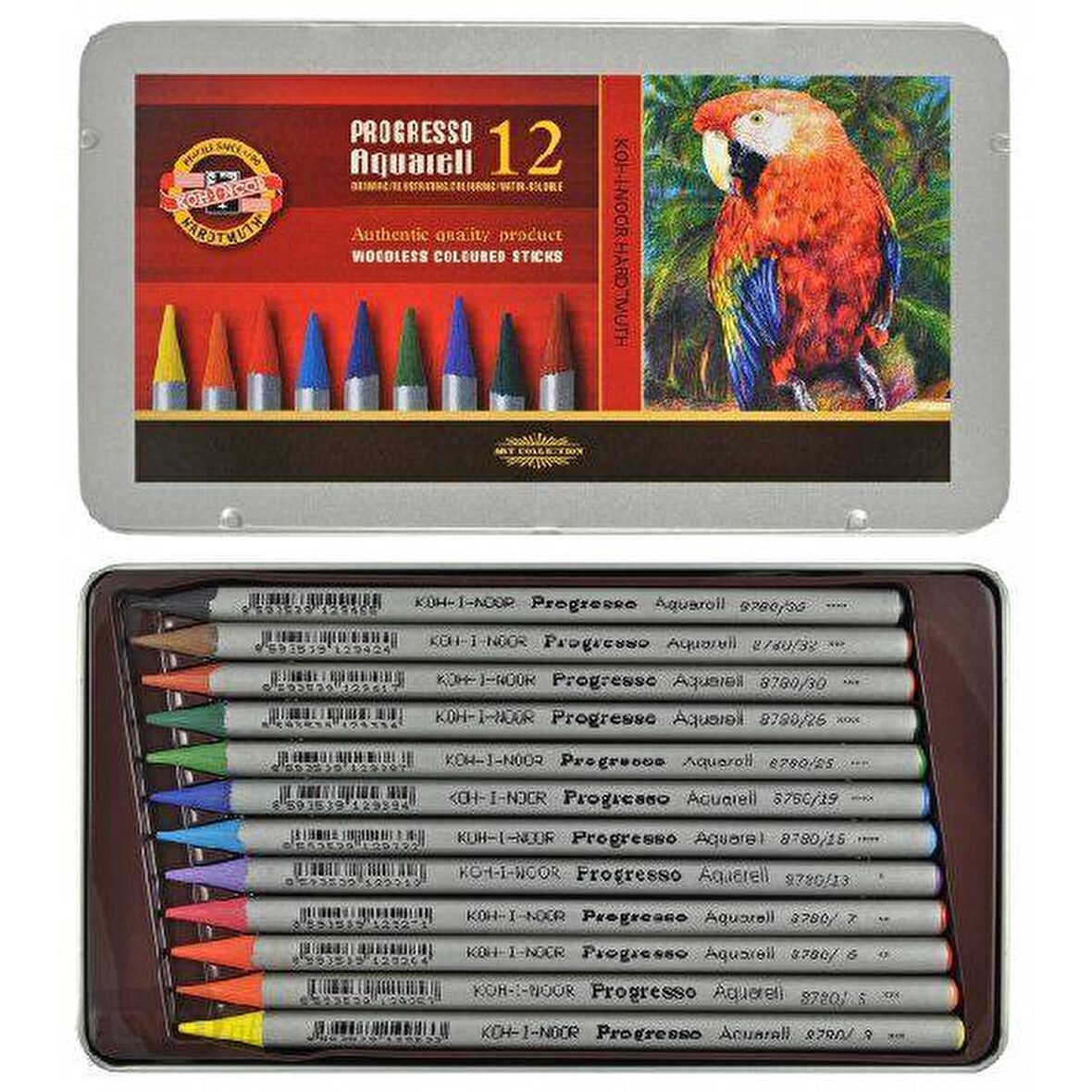 Koh-i-Noor Progresso Aquarell Woodless Coloured Pencil Set 12li