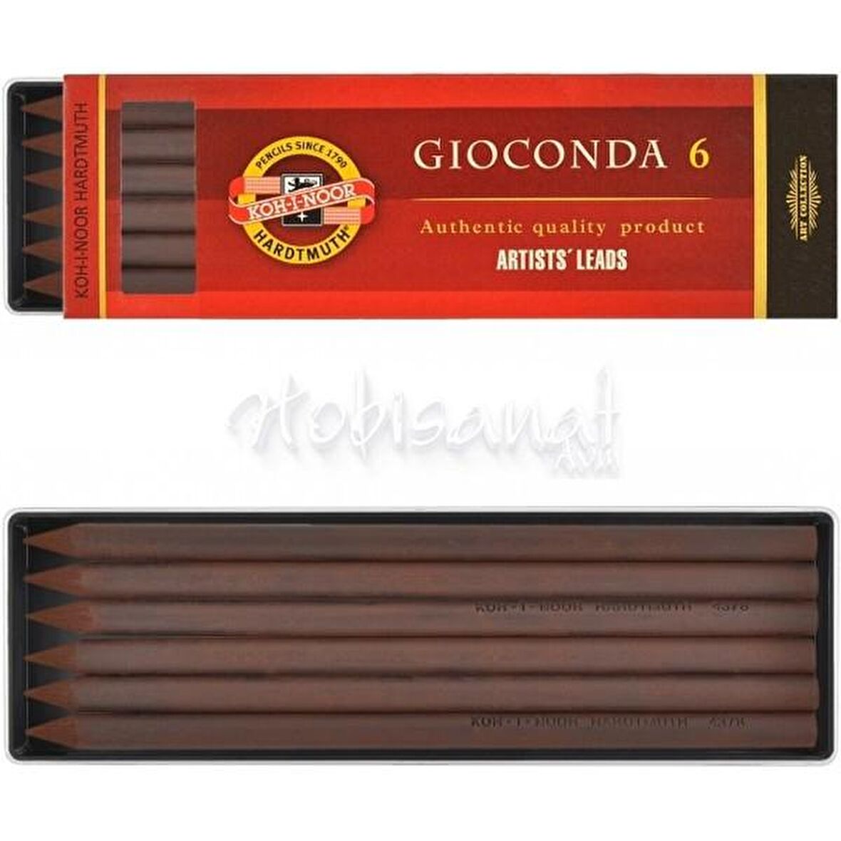 Koh-i-Noor Gioconda Grafit Uç 5.6 x 120 6lı 4378 Dark Brown Sepia