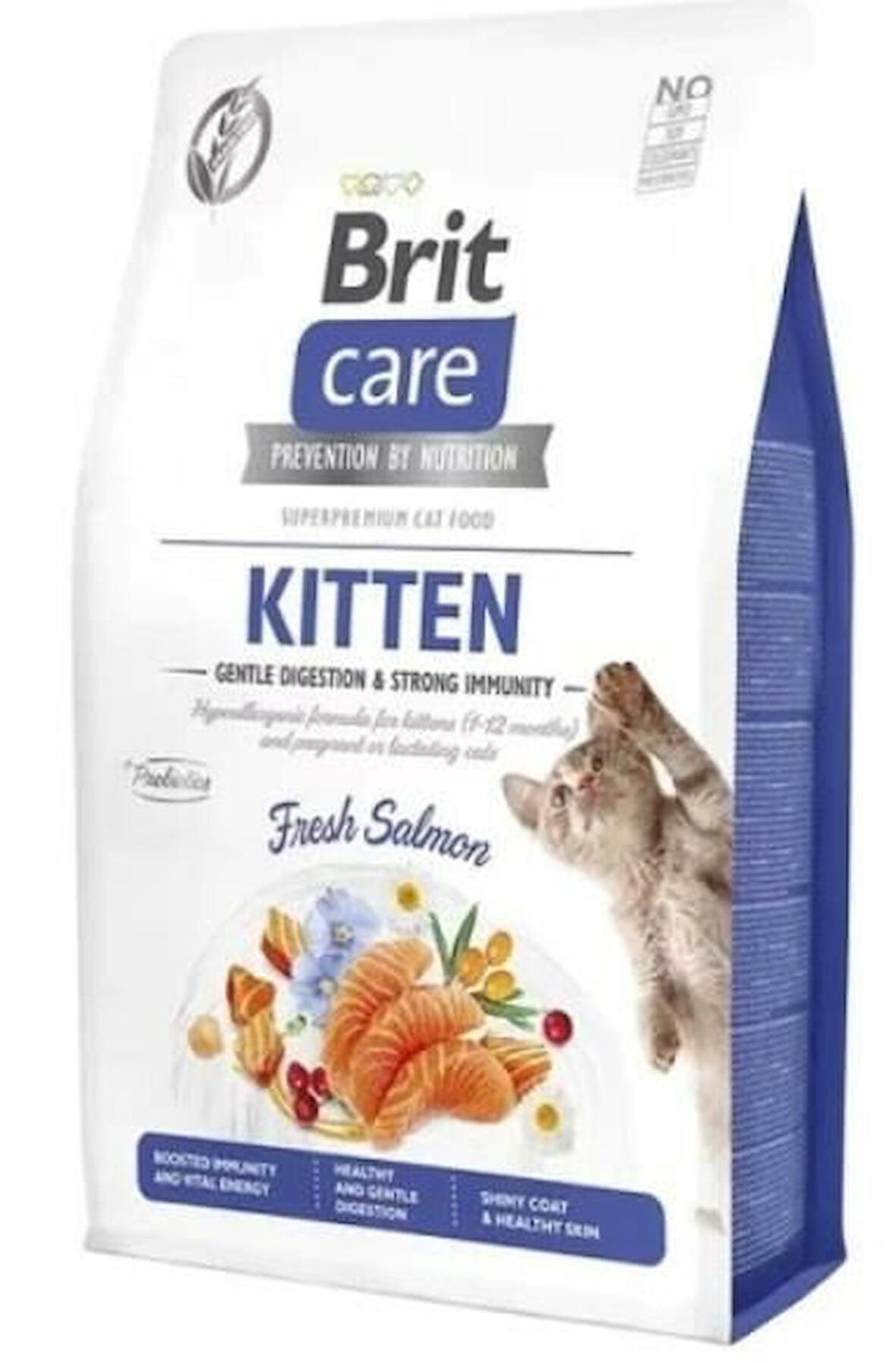 Brit Care Gentle Digestion & Strong Immunity Somonlu Tahılsız Yavru Kedi Maması 2 Kg