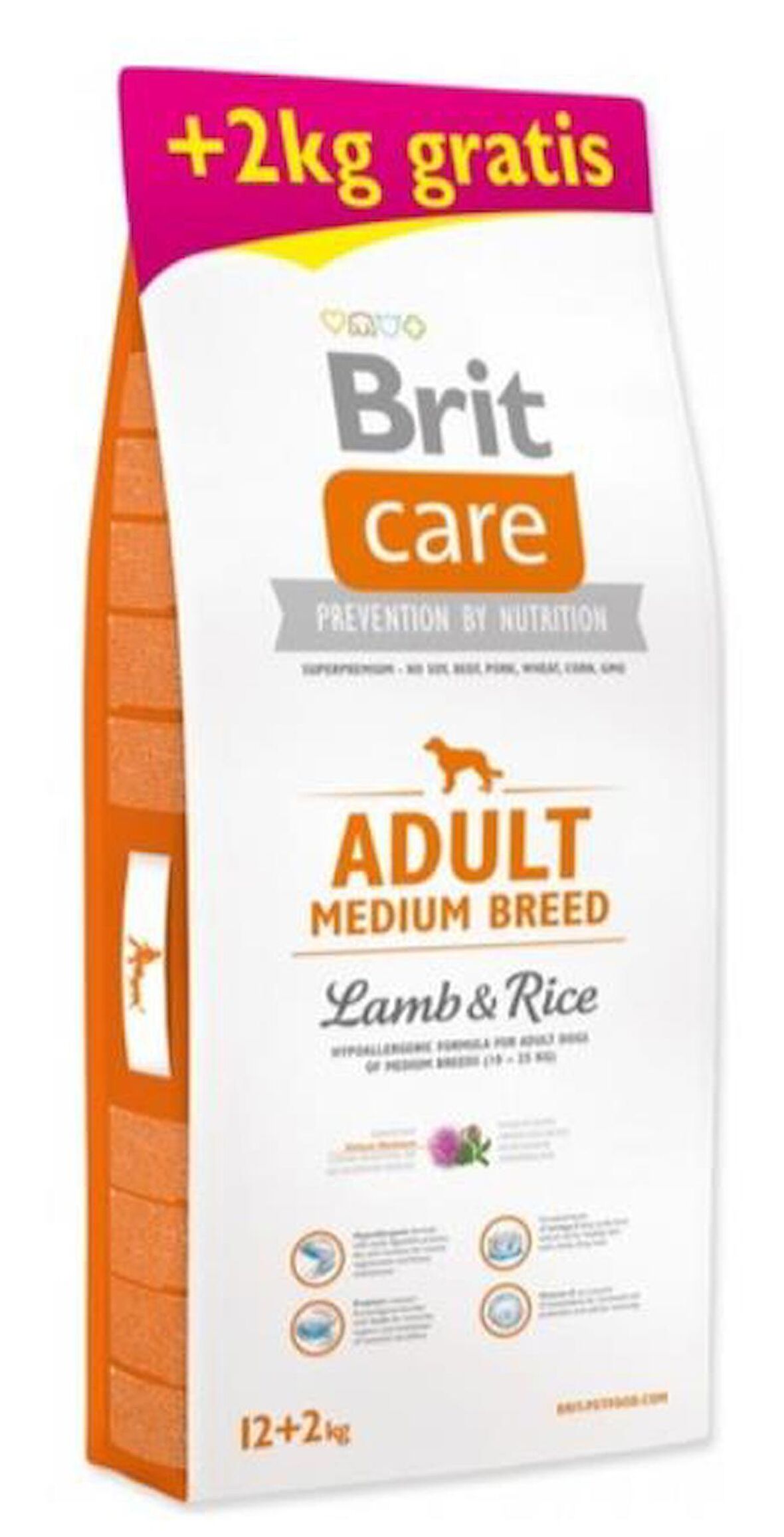  Brit Care Hypoallergenic Kuzu Etli 12 kg + 2 kg Orta Irk Yetişkin Köpek Maması