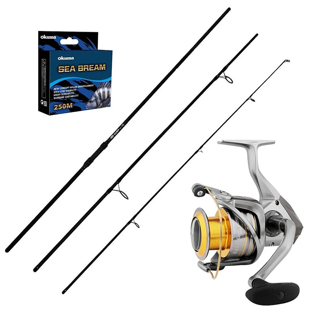 Okuma Avenger 10000 - Kendo Carp 360cm 3 Parça Sazan Olta Seti