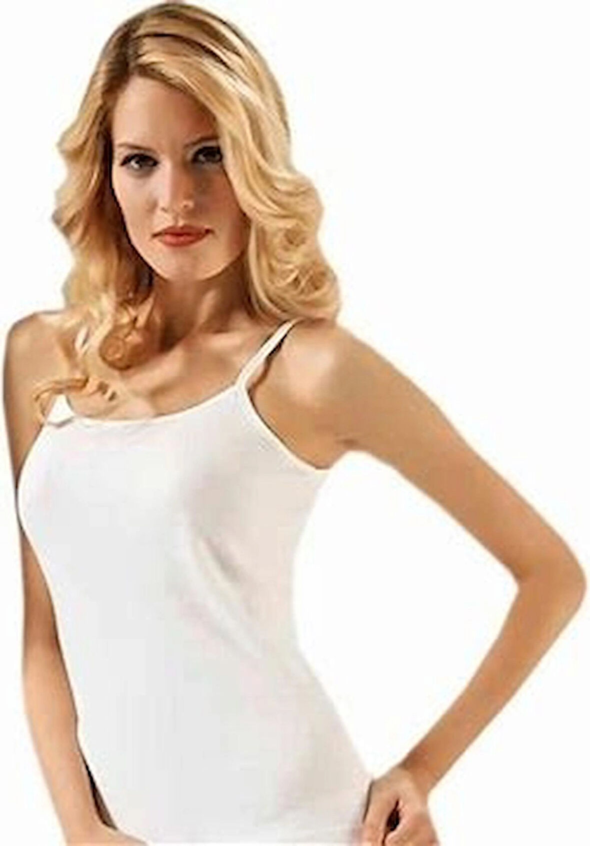 Kadın Ribana Ince Askılı Atlet 2'li Paket Siyah Renk Beden 1 (XS)