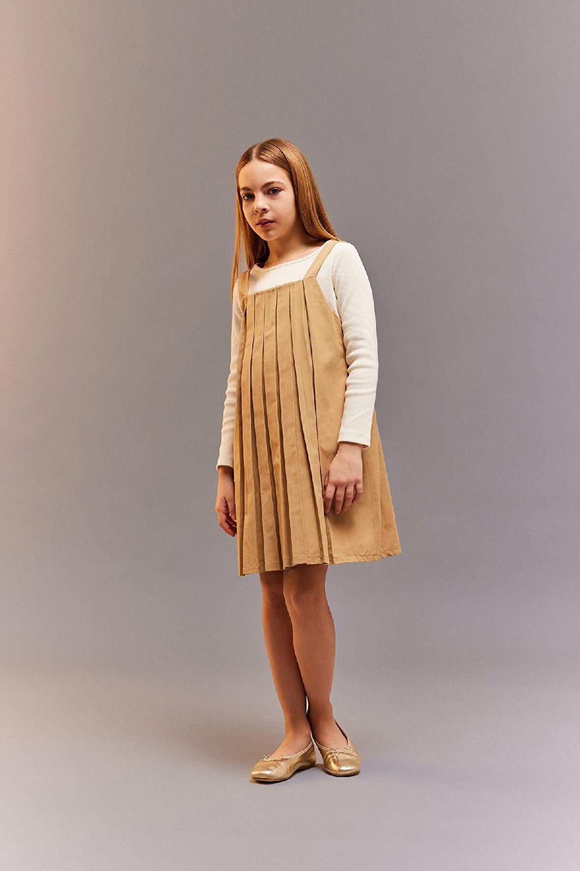 DeFacto Kız Çocuk Pileli Askılı Yazlık Elbise E0844A825SMBG65