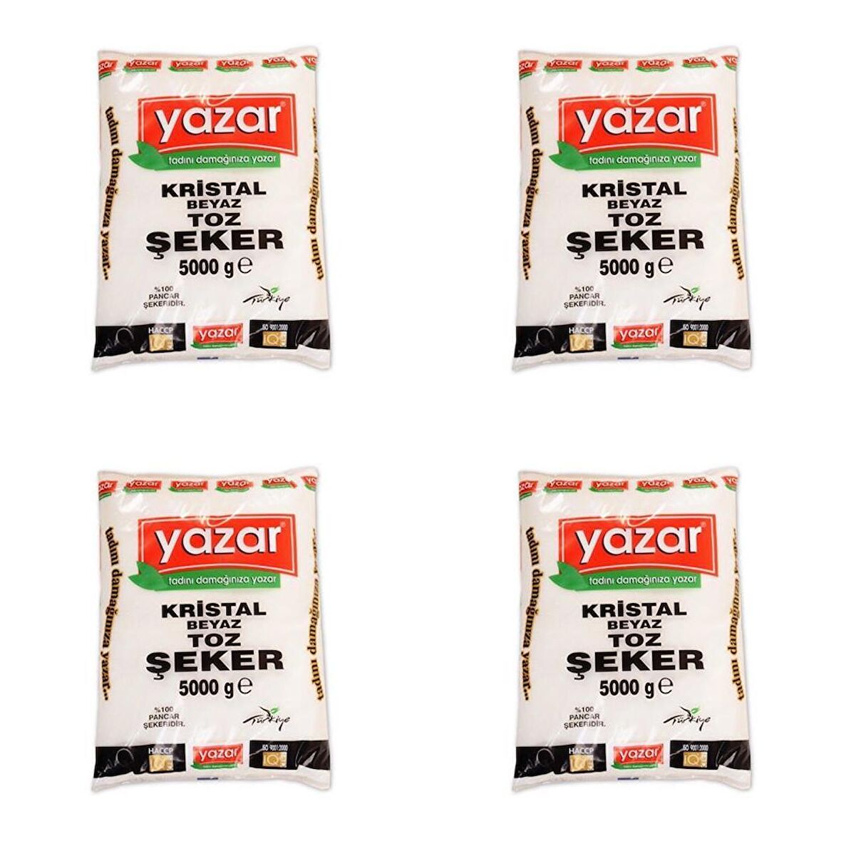 Yazar Kristal Toz Şeker 5 Kg x 4 Paket