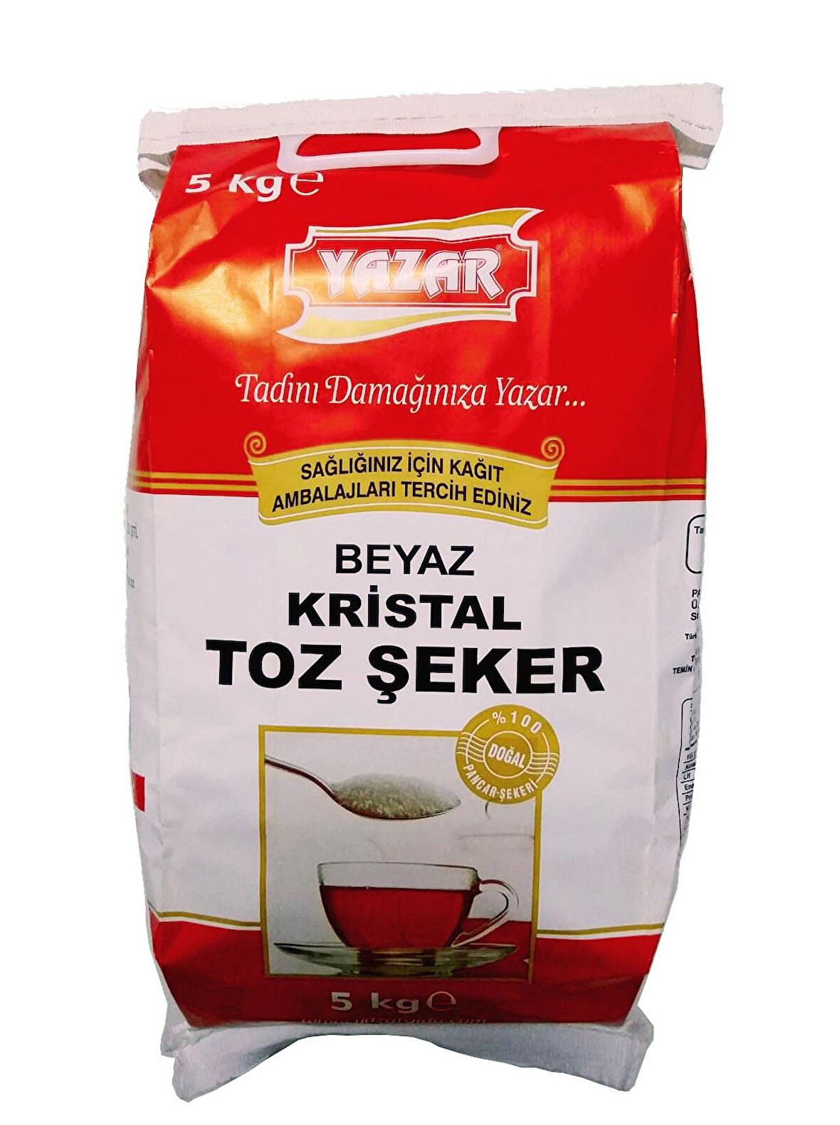 Yazar Kristal Toz Şeker(Kraft Ambalaj) 5 Kg