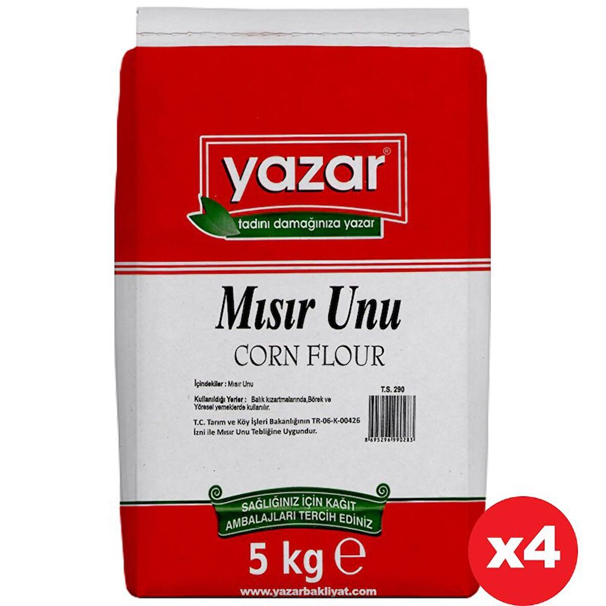 Yazar Mısır Unu (Glutensiz) 5 Kg x 4 Paket