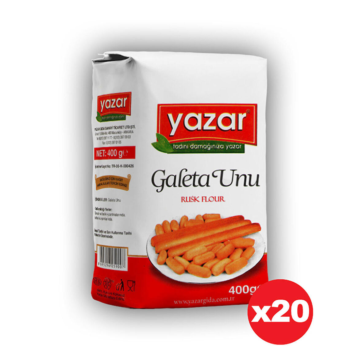 Yazar Galeta Unu 400 Gr x 20 Paket 