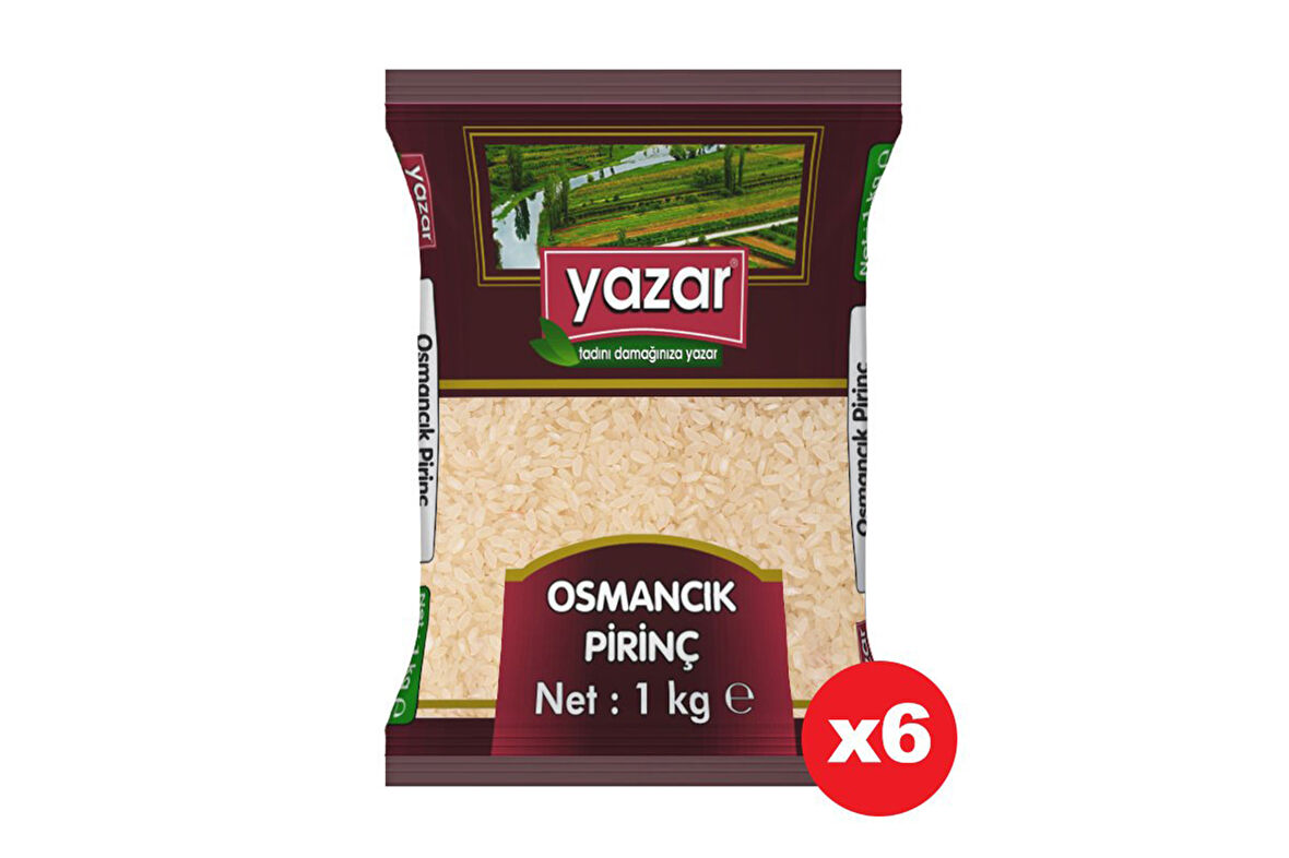 Yazar Osmancık Pirinç 1 Kg x 6 Paket.