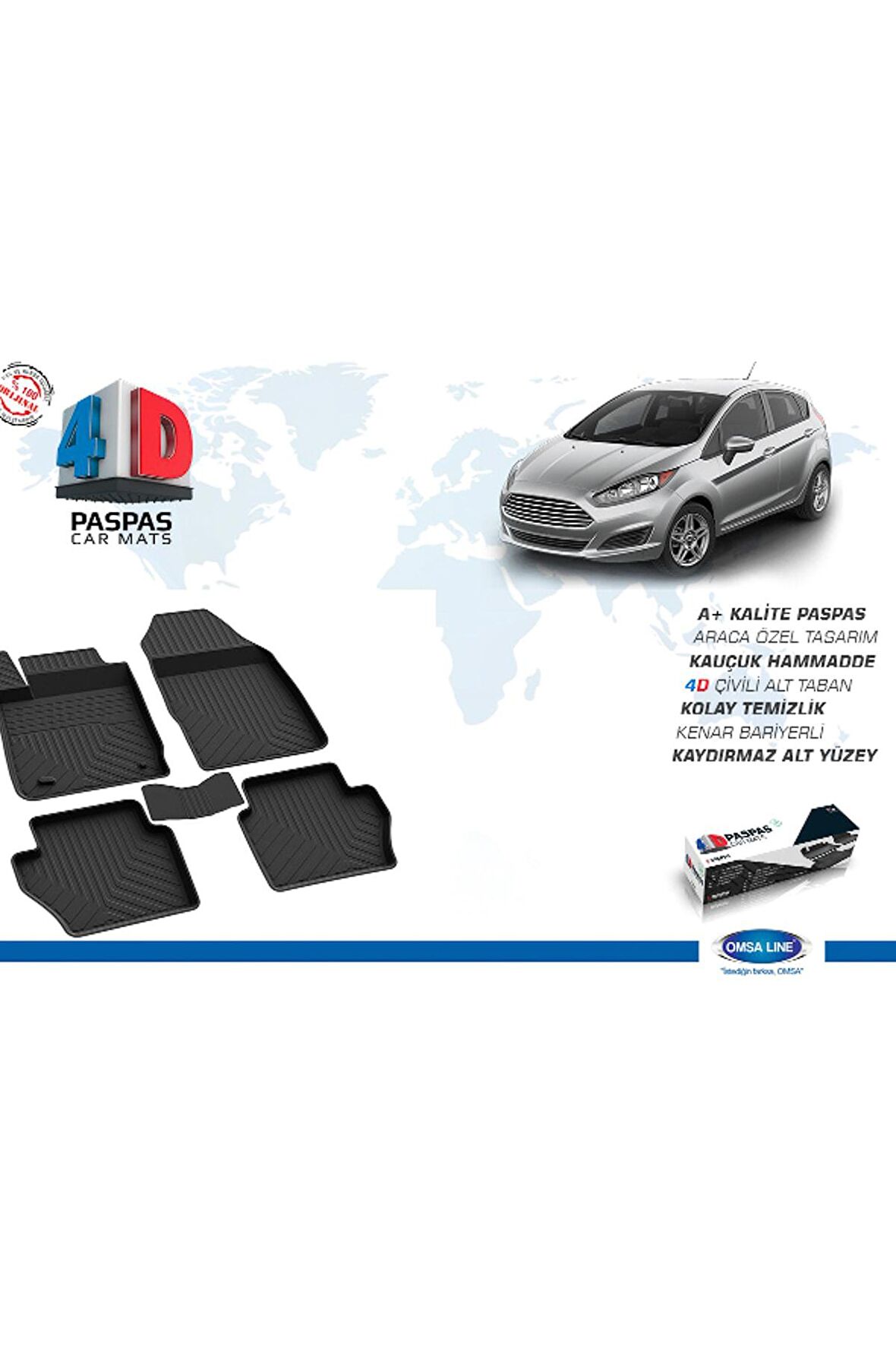 Ford Fiesta 6 4D Paspas Siyah (2015-2017)