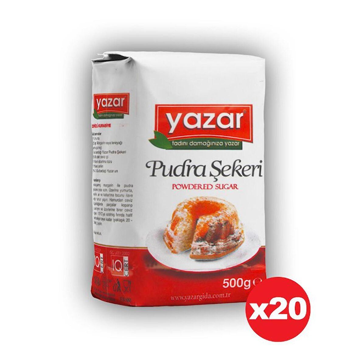 Yazar Pudra Şekeri 500 Gr x 20 Paket