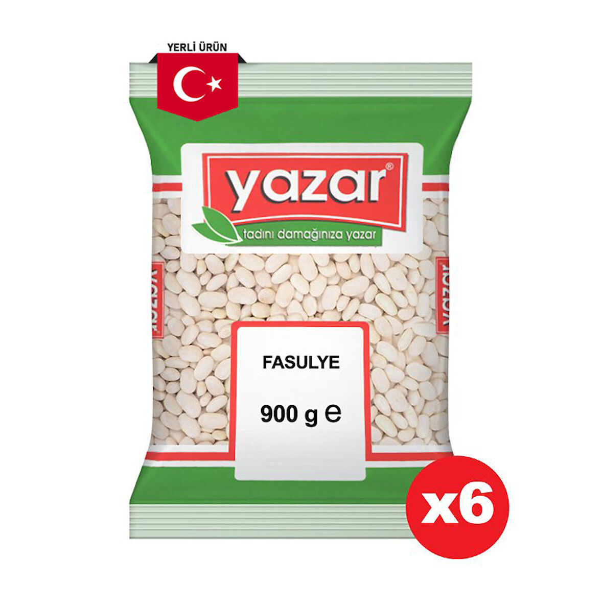 Yazar Kuru Fasulye 900 Gr. x 6 Paket