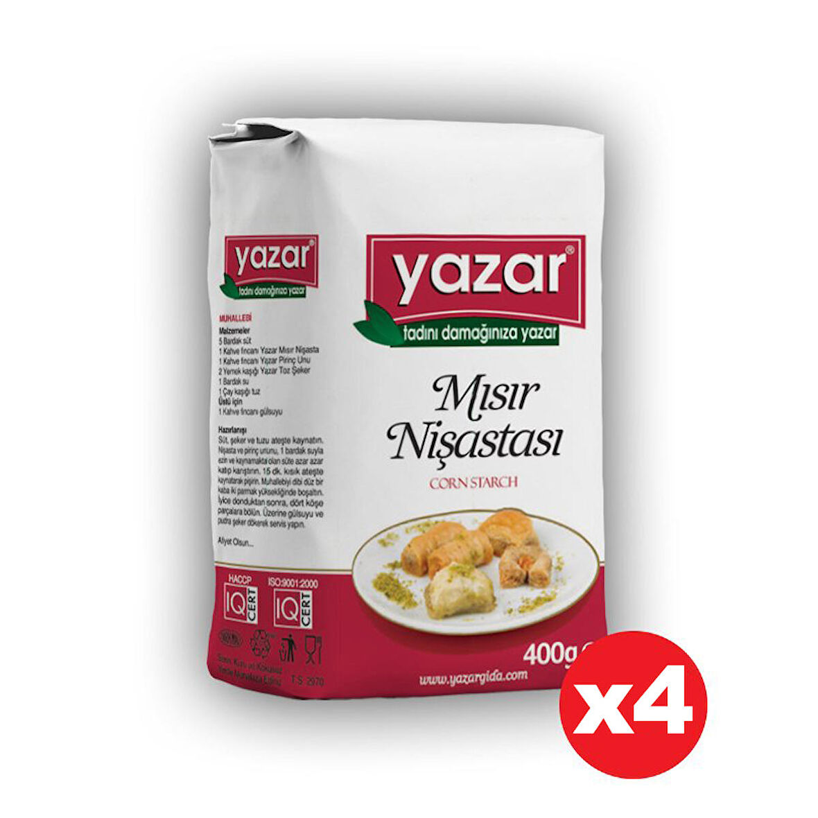 Yazar Mısır Nişastası 400 Gr x 4 Paket