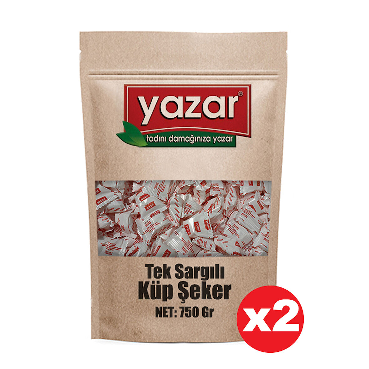 Yazar Tek Sargılı Küp Şeker 750 Gr.x 2 Adet