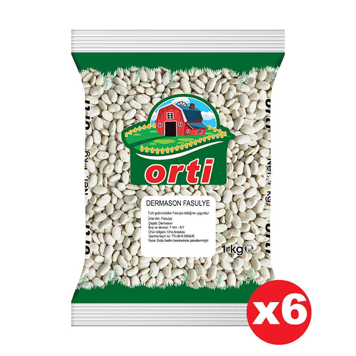 Orti Dermason Fasulye 1 Kg. x 6 Paket