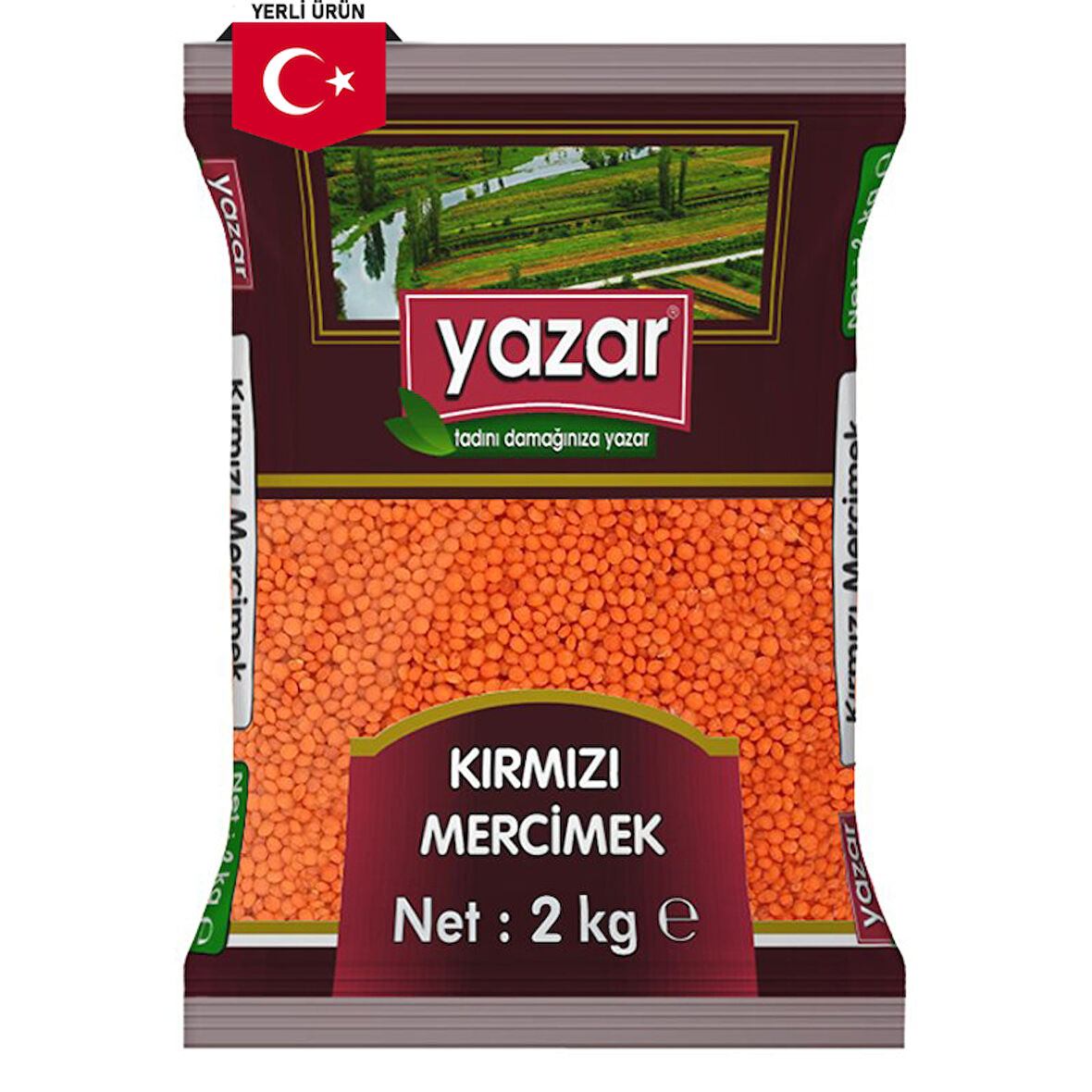 Yazar Yerli Kırmızı Mercimek 2 Kg.