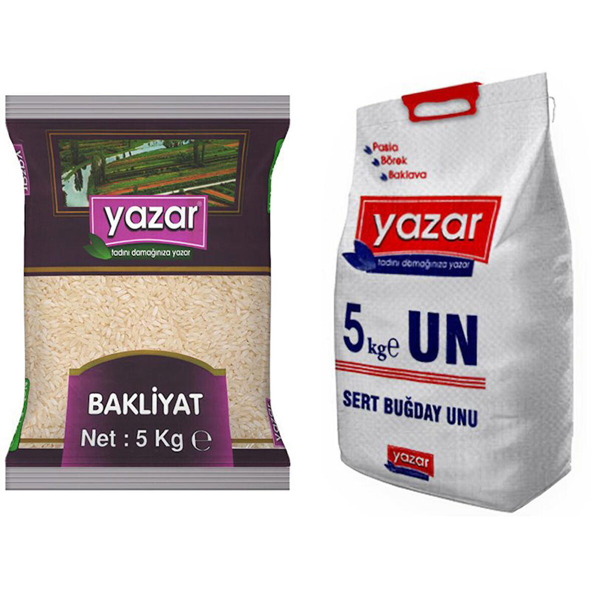 Yazar Pilavlık Pirinç 5 Kg. + Çok Amaçlı Buğday Unu  5 Kg.