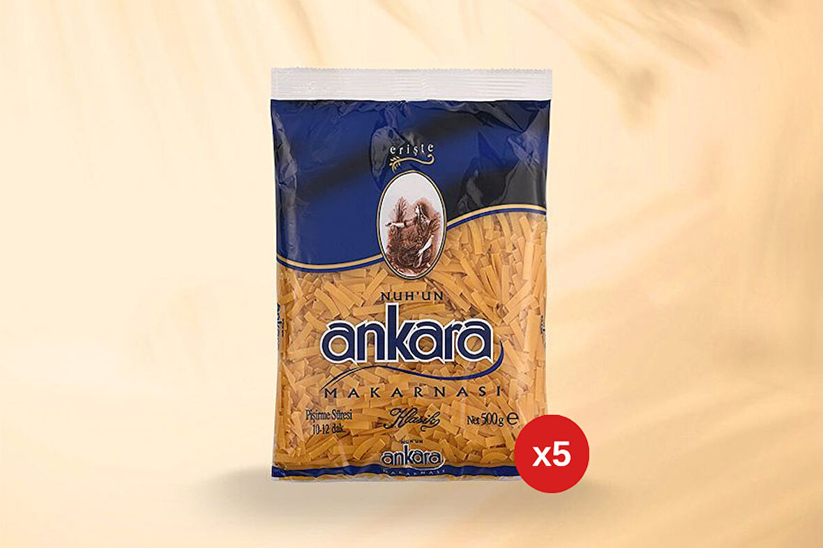Nuh'un Ankara Erişte Makarna 500 Gr x 5 Paket
