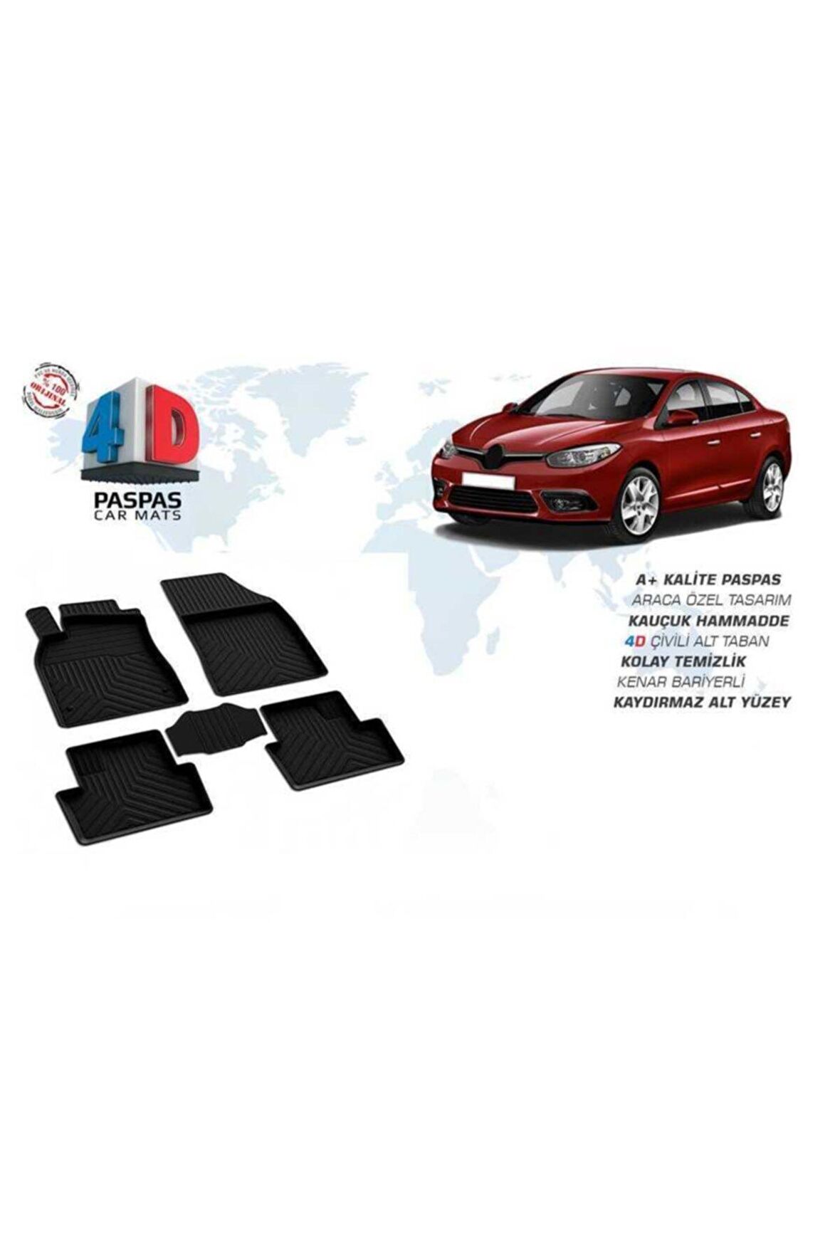 Renault Fluence 4D Paspas Siyah 2010 ve Üzeri