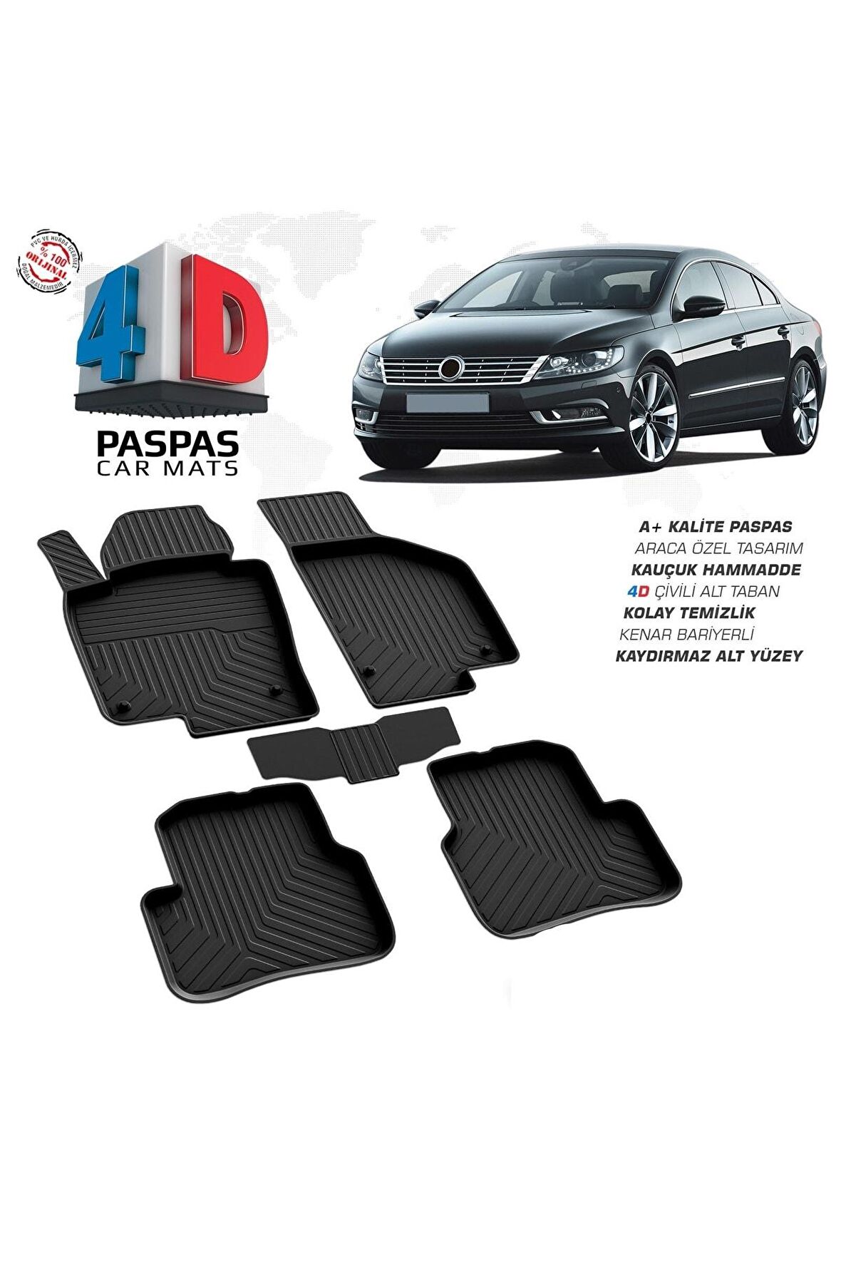 VW Passat B6 (3C) 4D Paspas Siyah 2005-2010