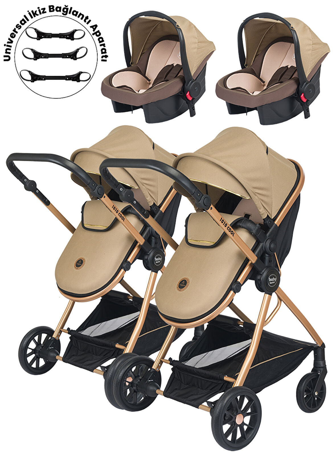 Baby Home 1010 Ayrılıp Birleşebilen Travel Sistem İkiz Bebek Arabası