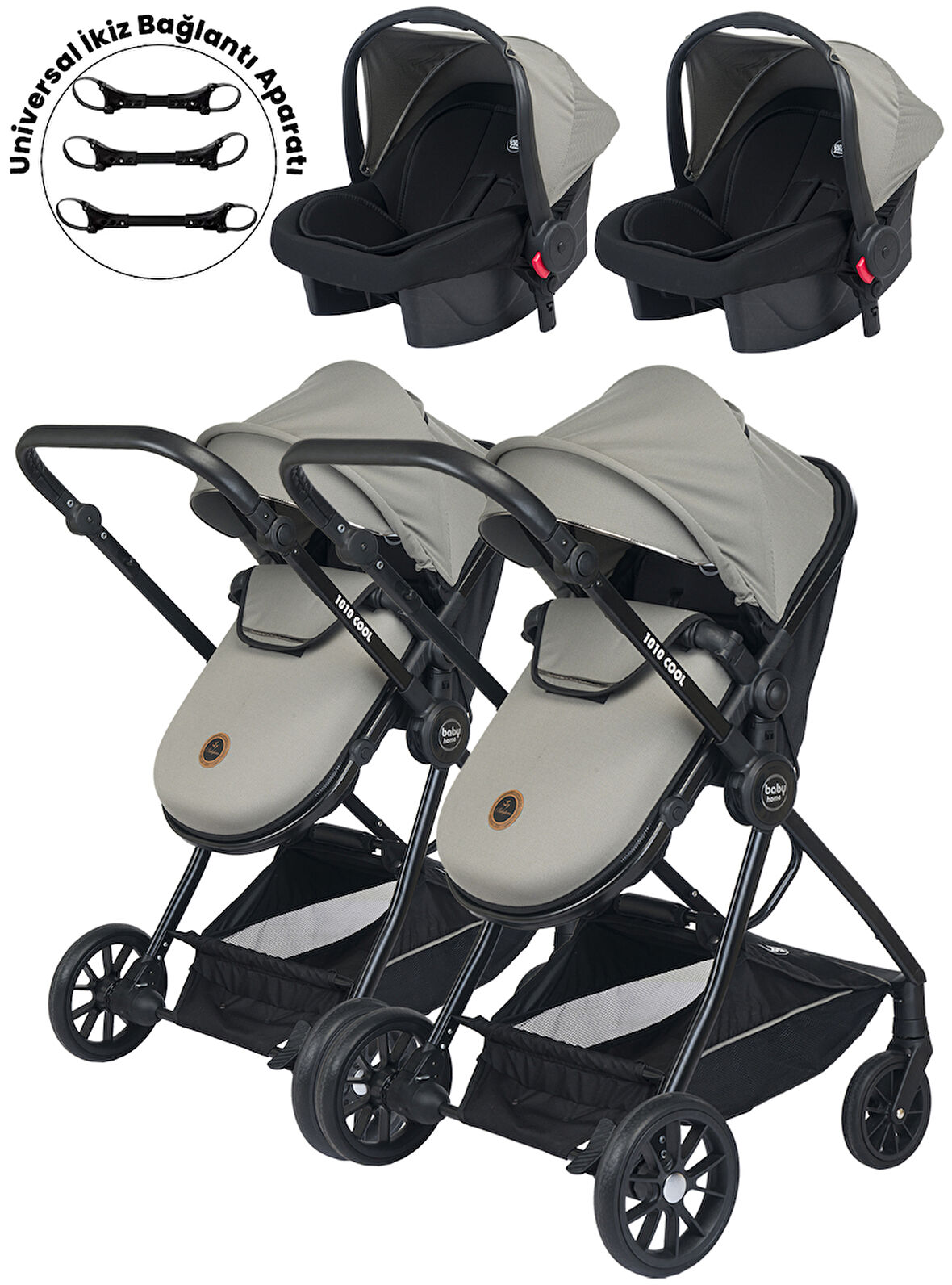 Baby Home 1010 Ayrılıp Birleşebilen Travel Sistem İkiz Bebek Arabası