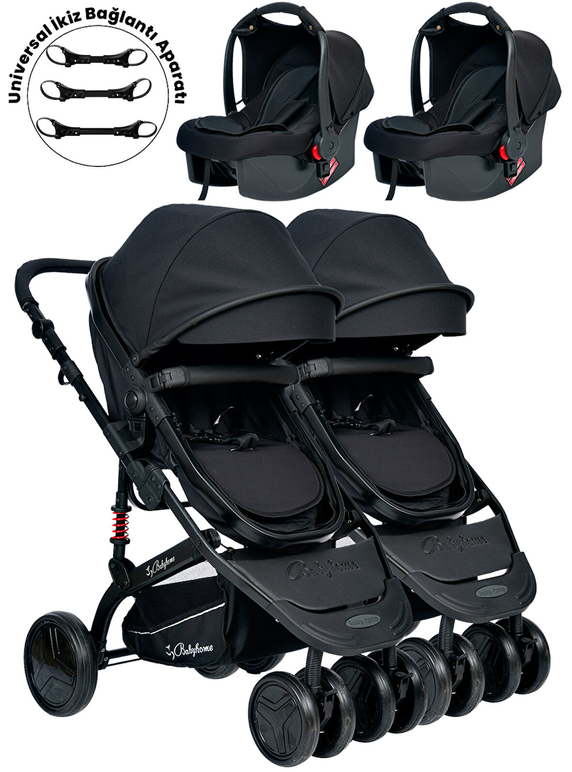 Baby Home 945 Ayrılıp Birleşebilen Travel Sistem İkiz Bebek Arabası