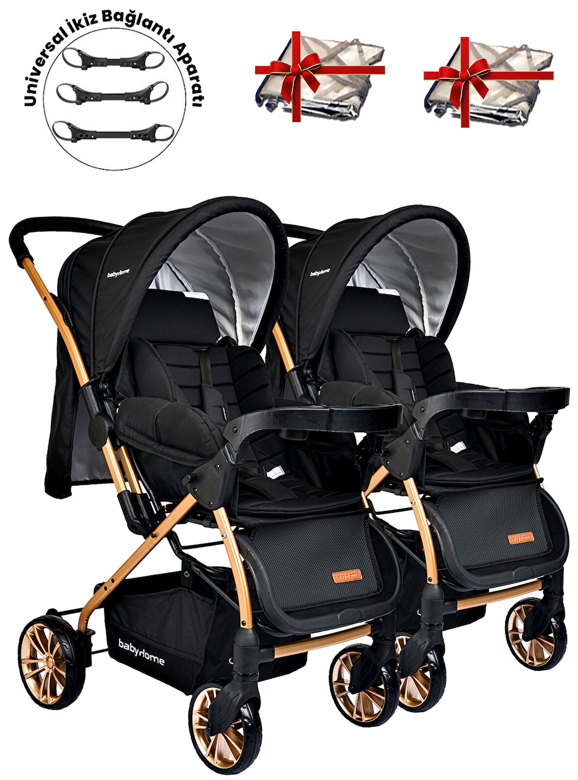 Baby Home 780 Ayrılıp Birleşebilen Çift Yönlü İkiz Bebek Arabası