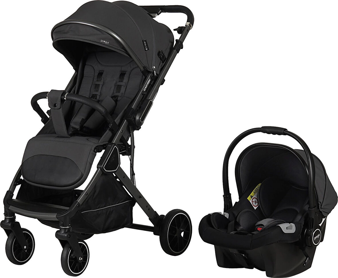 Prego Canyon Travel Sistem Bebek Arabası 2430 + 0+ Oto Koltuğu | Çift Yönlü, En1888 Sertifikalı, Kompakt Katlanabilir