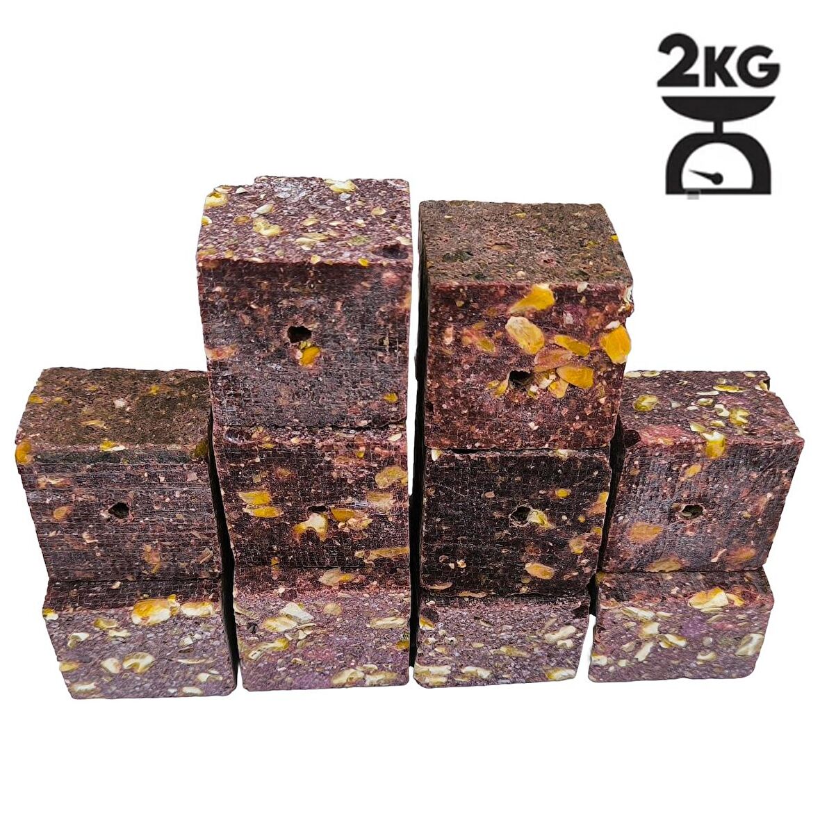 Hedyex 2Kg Sazan Küspesi Delikli Küp Çilekli Mısır Küspesi Kare