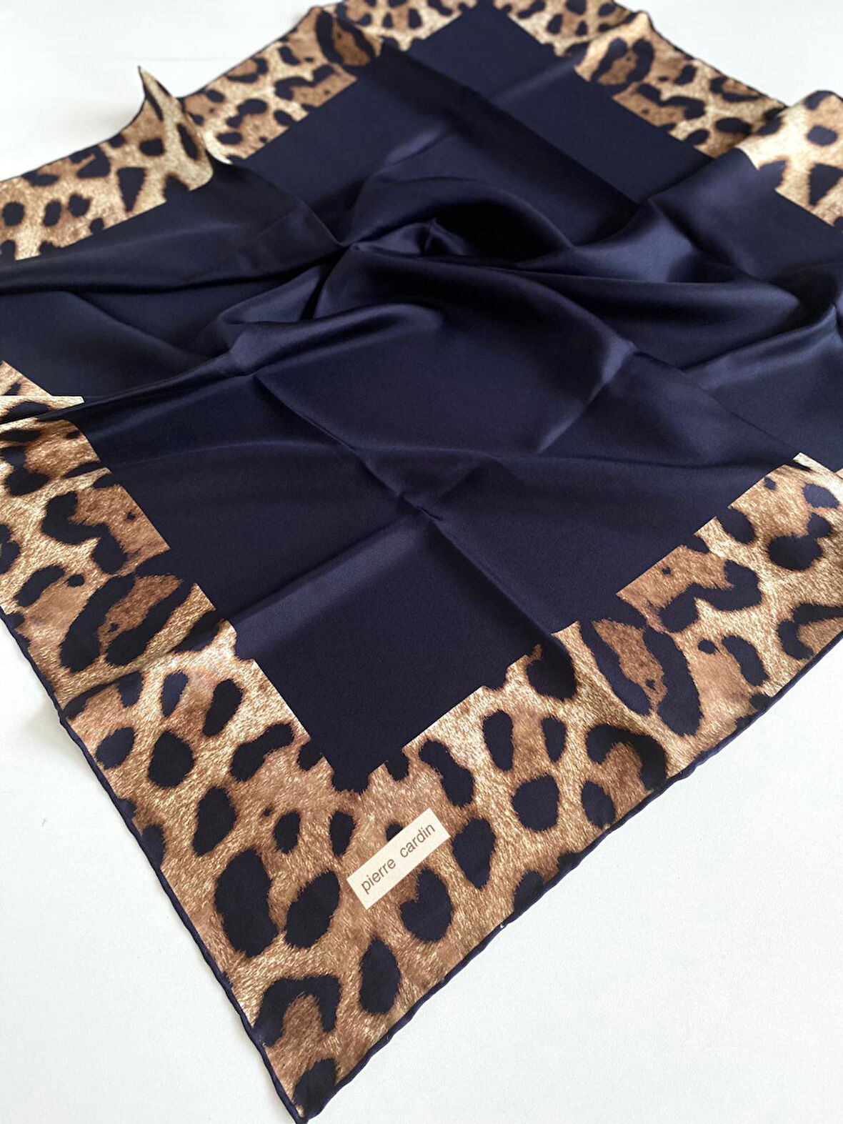 Pierre Cardin Tivil İpek Eşarp 8788438-921-48139 Lacivert Karışık Desen