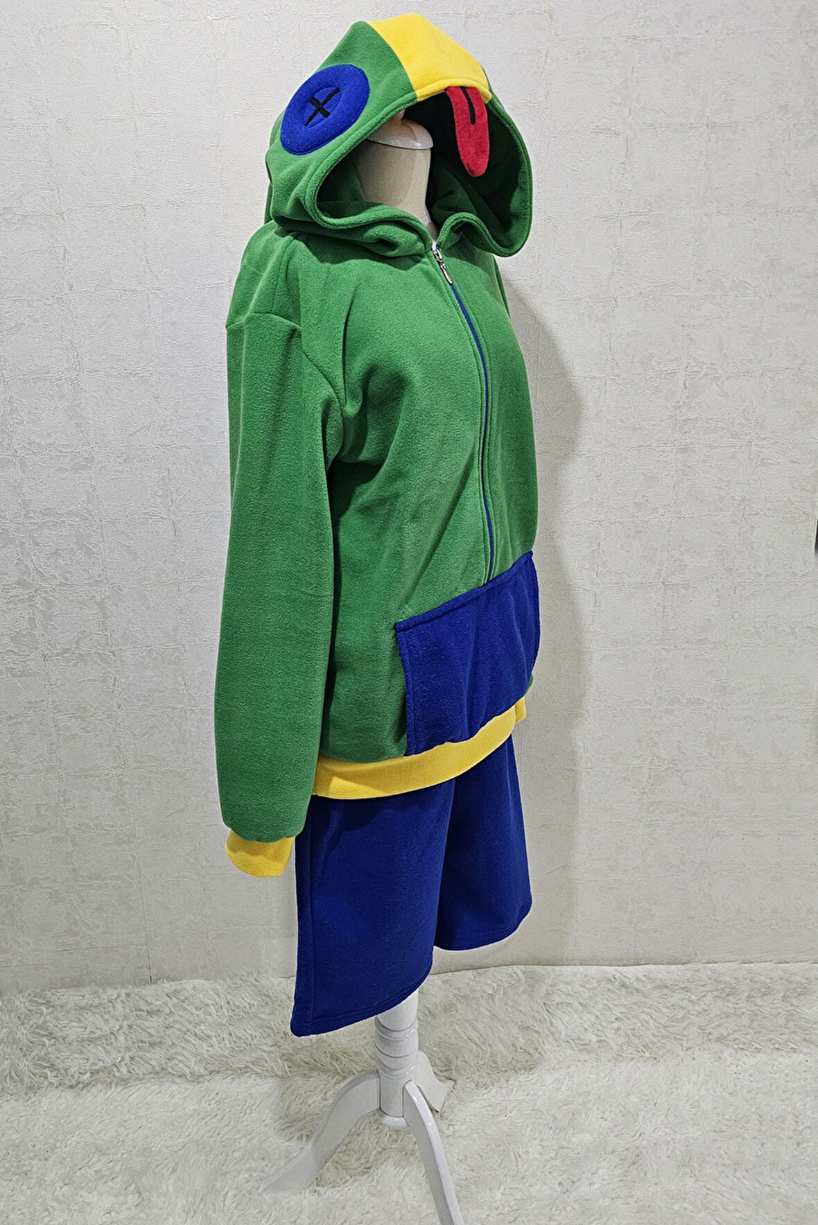 Kapüşonlu Cosplay Yeşil Kostüm Yetişkin | Video Oyunu Kapüşonlu Yeşil Kostüm Yetişkin