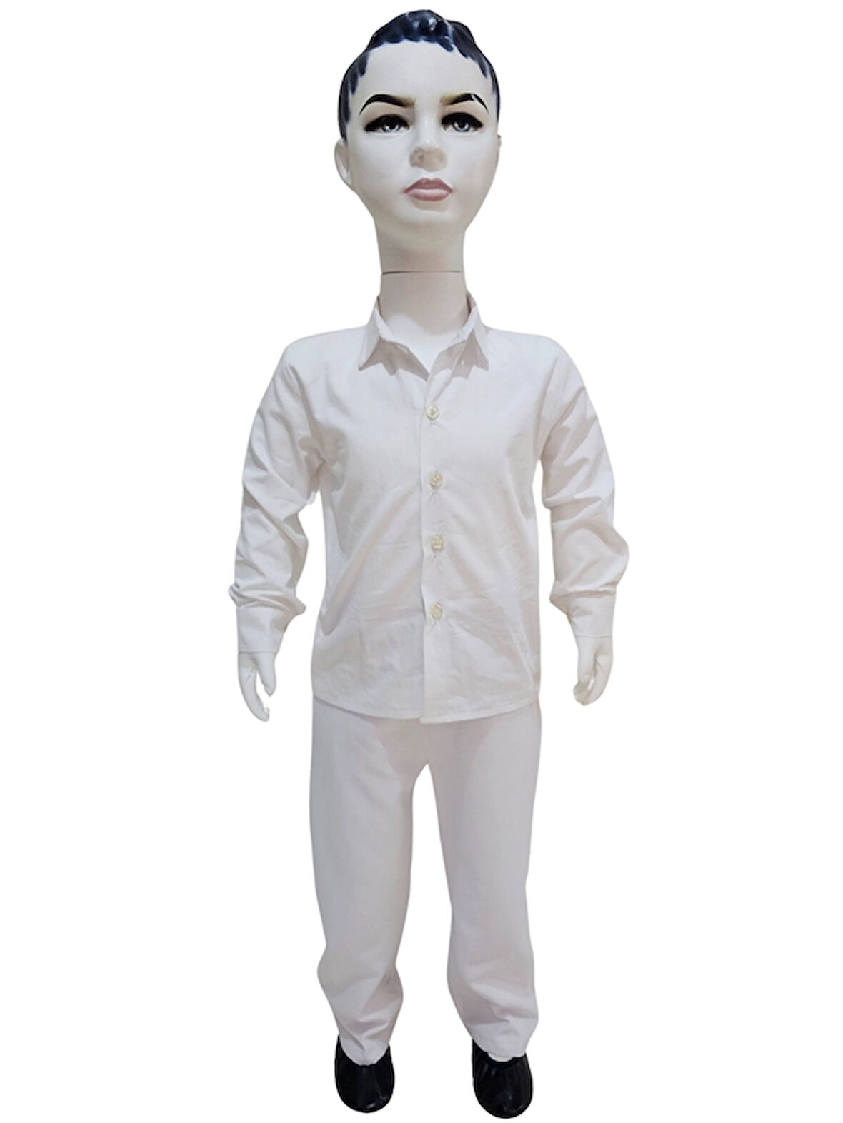 Beyaz Pantolon Gömlek Takım