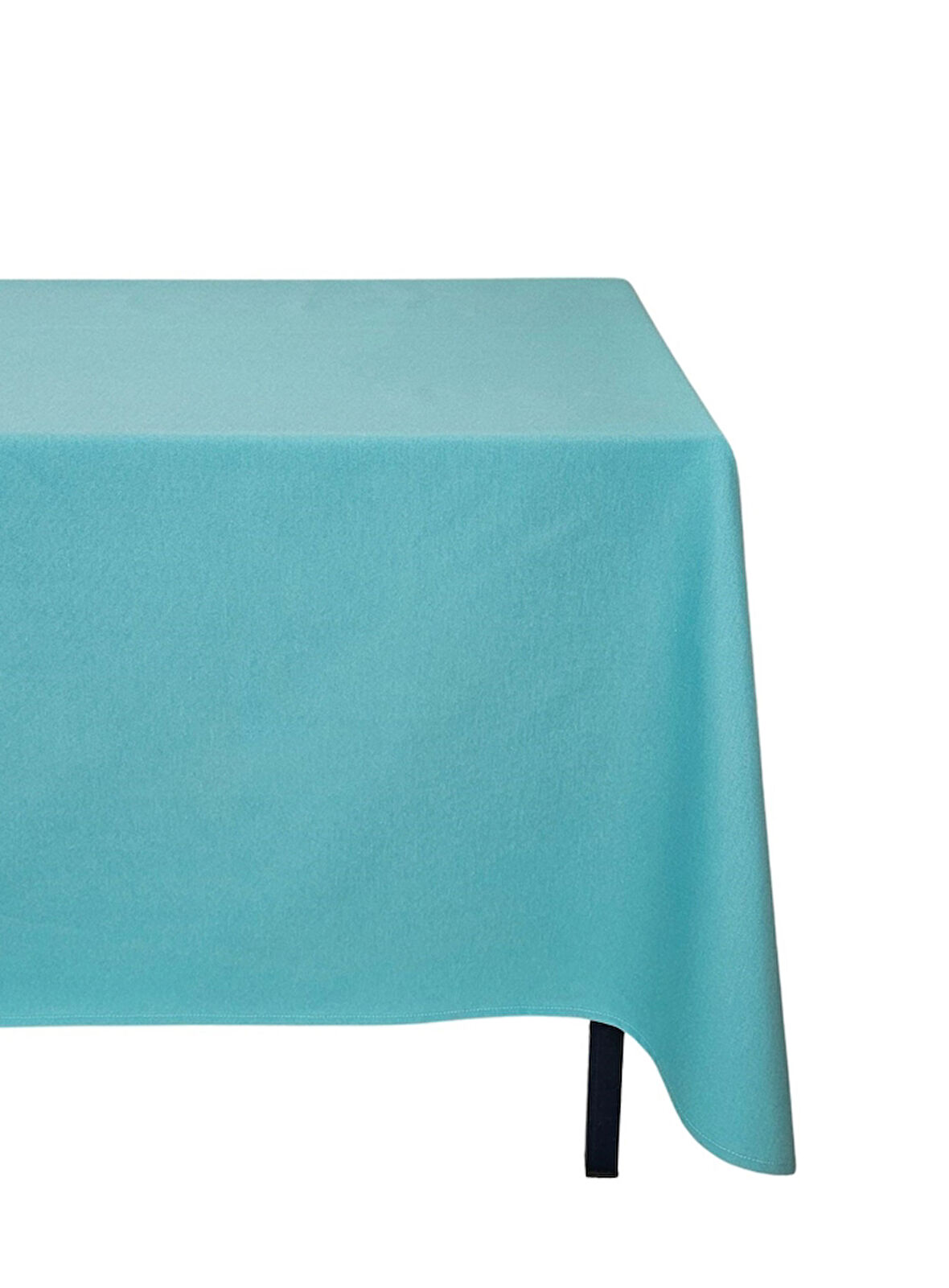 Turkuaz Renkli Pamuklu Dertsiz Duck Kumaş Masa Örtüsü 